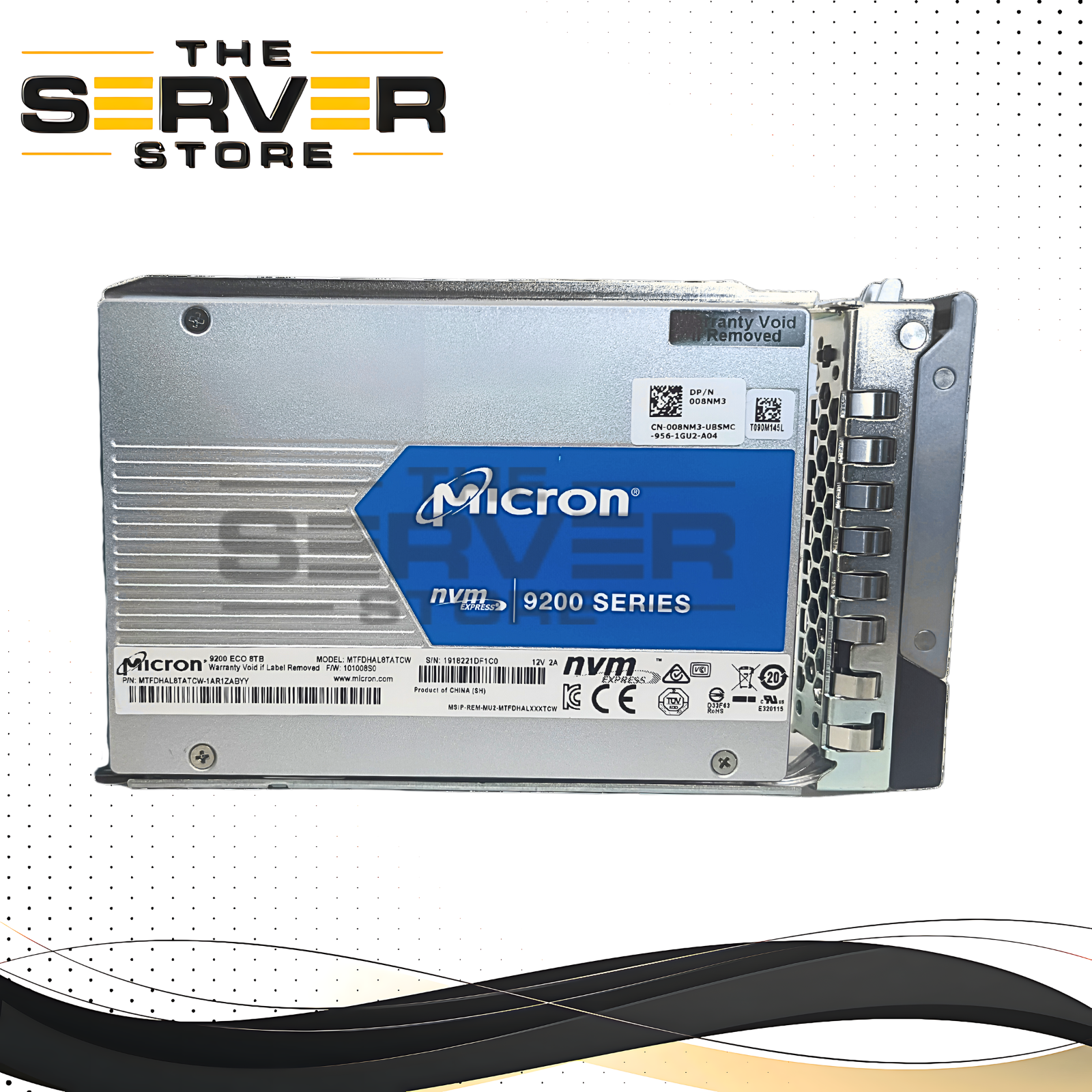 Dell 8TB NVMe U.2 PCIe 3.0 SFF 2.5 SSD Micron 9200 ECO MTFDHAL8TATCW 008NM3 08NM3