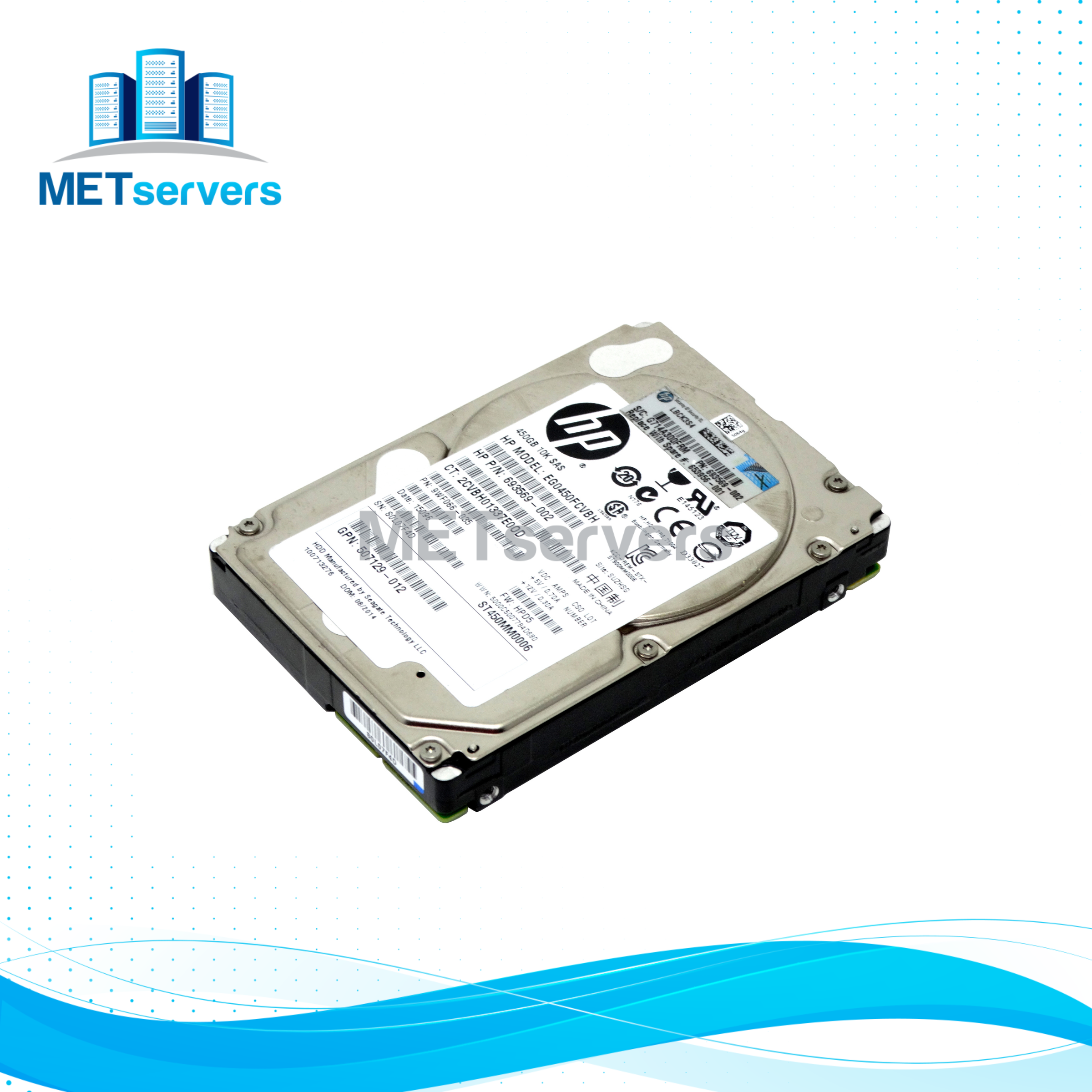 HP Enterprise 450GB 10K 6Gbps SAS 2.5'' SFF HDD Hard Drive (ST450MM0006)