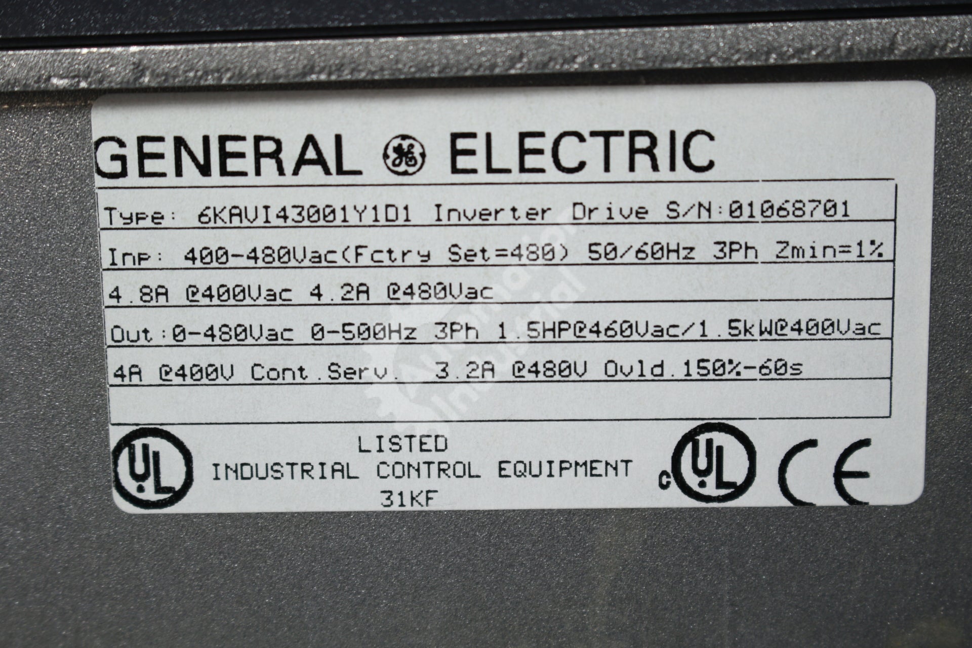 GE General Electric 6KAVI43001Y1D1 1HP Inverter Drive NEW