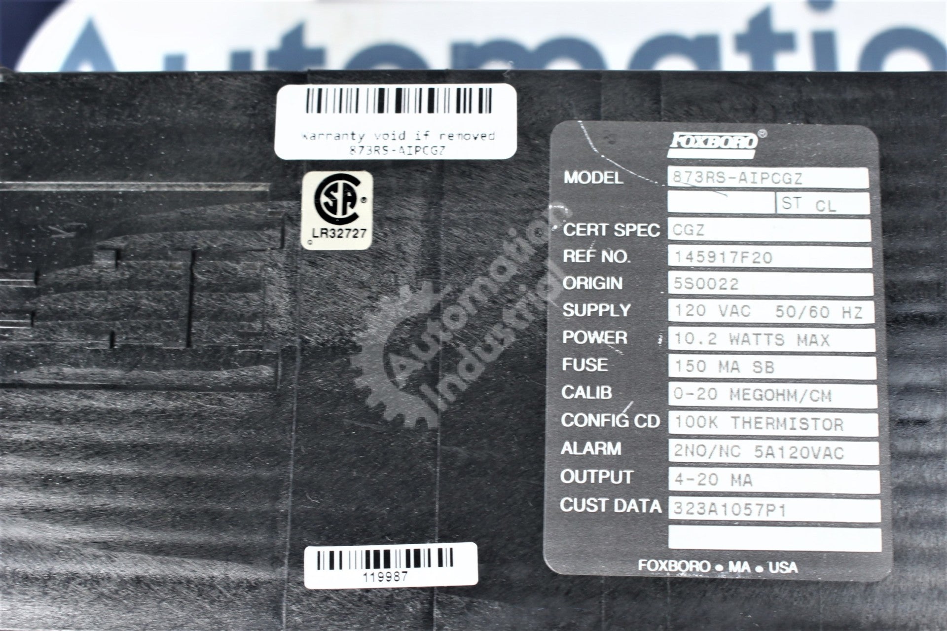 Foxboro 873RS-AIPCGZ Conductivity Analyzer Controller