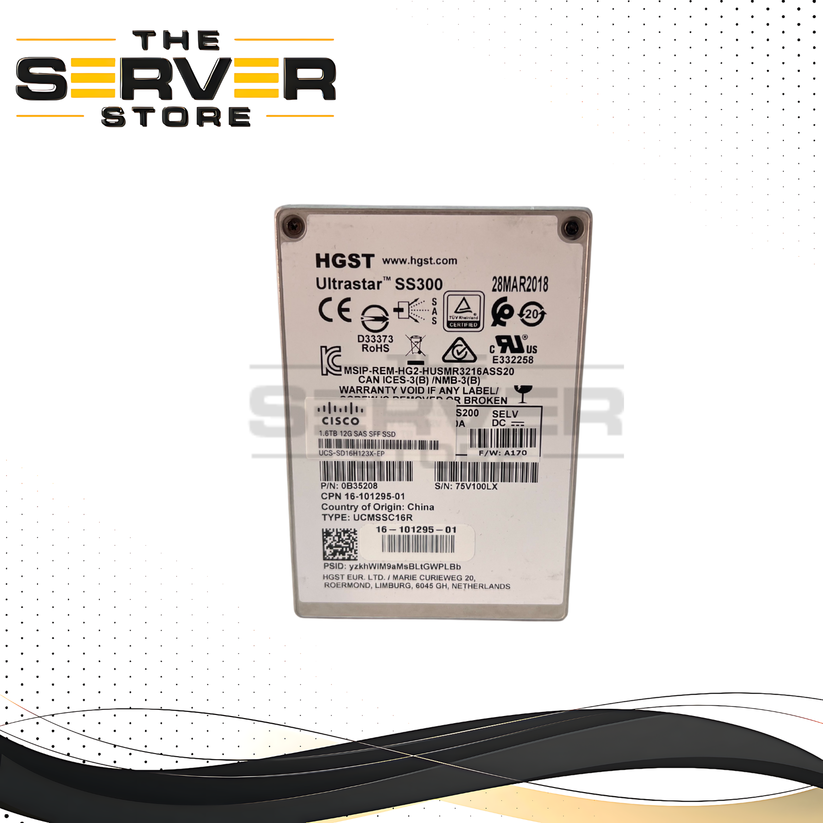 Cisco 1.6TB SAS 12G 2.5" SSD HGST HUSMR3216ASS20 16-101295-01 UCS-SD16H123X-EP
