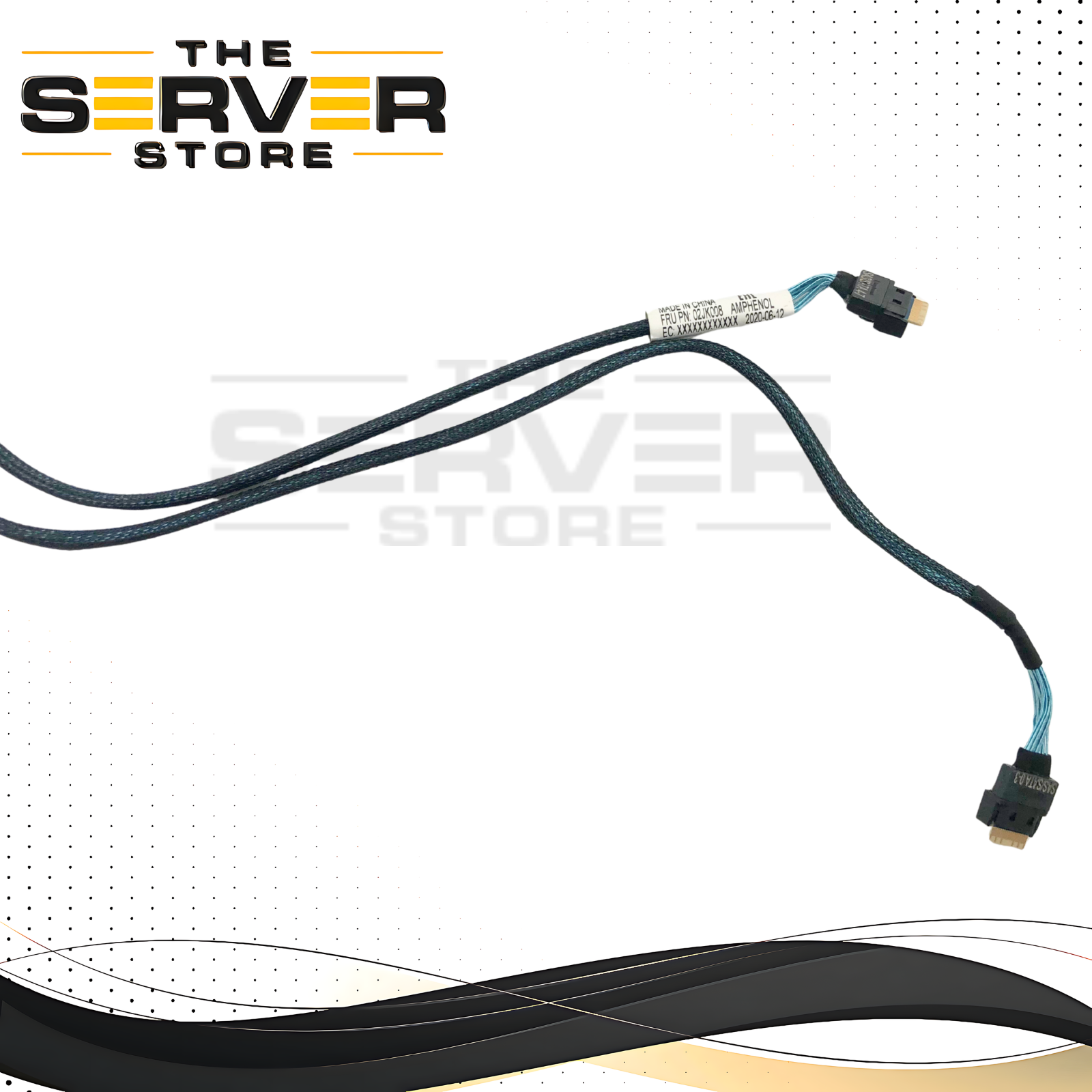 Lenovo ThinkSystem SR635 SlimSAS (SFF-8654-8i) to 2x SlimSAS (SFF-8654-4i) Cable. P/N: 02JK008.