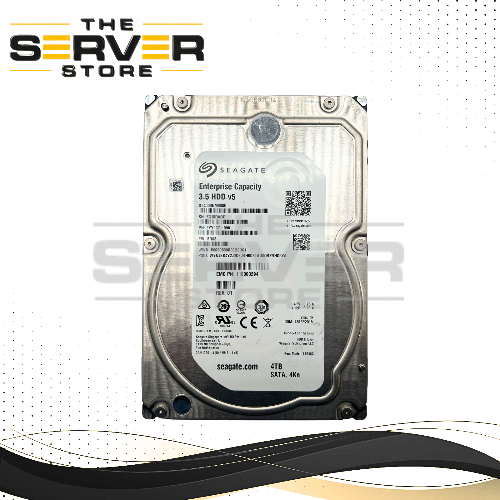 Seagate 4TB SATA 6G 7.2K RPM LFF 3.5" HDD Exos 7E8 Series ST4000NM0085