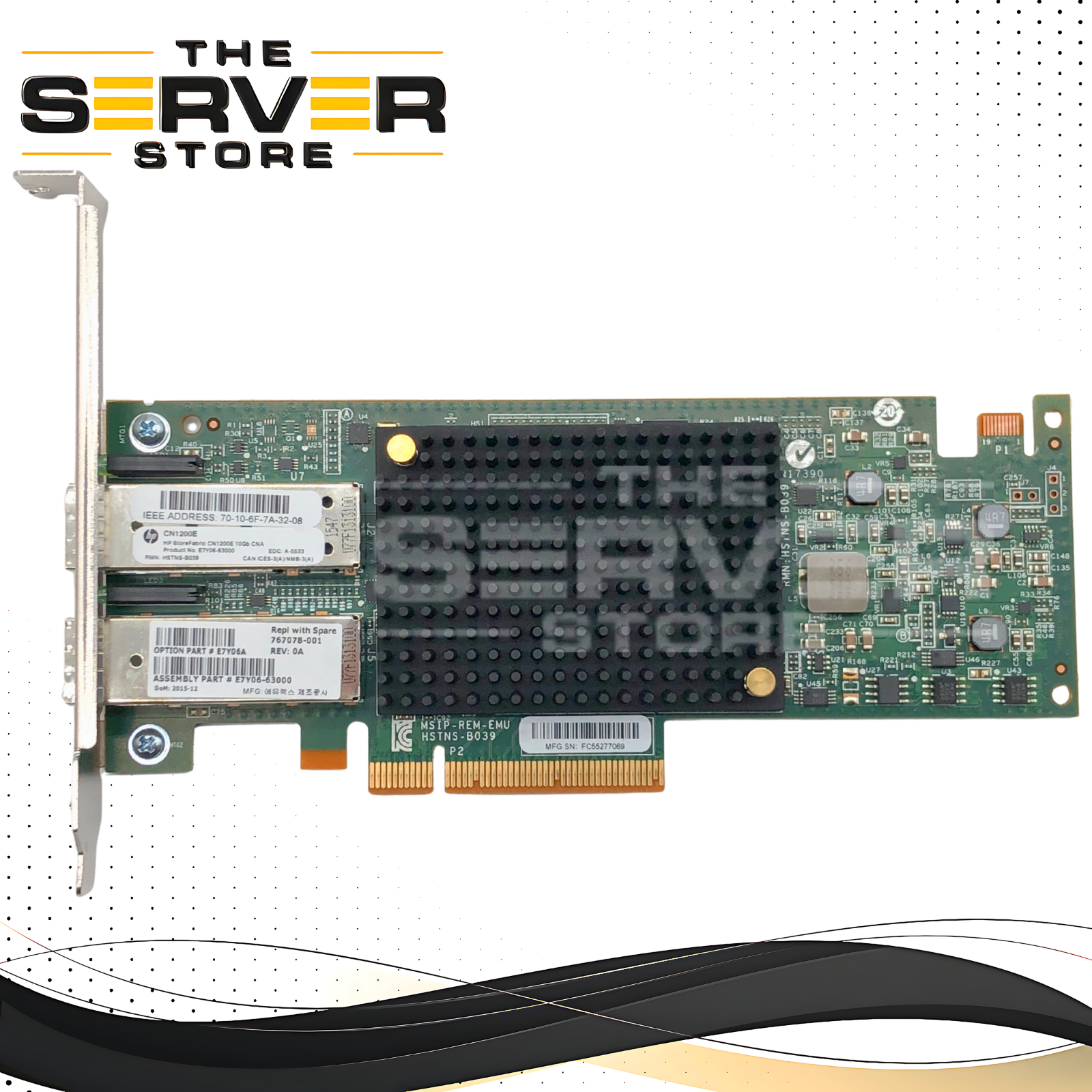 HPE CN1200E 10Gb 2P SFP+ FCoE Converged Network Card (CNA) ProLiant G9 G10 E7Y06A 767078-001