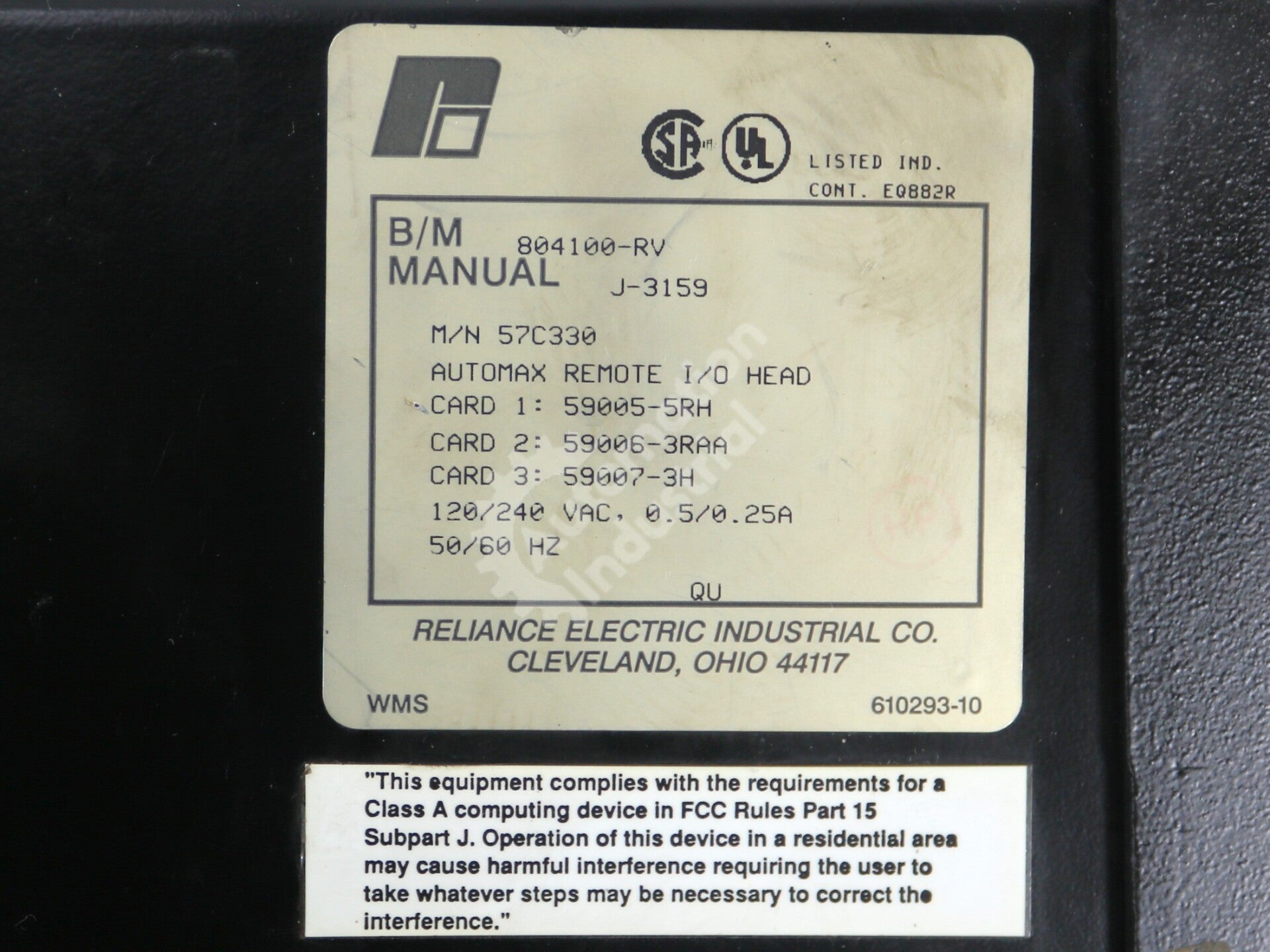 57C330 By Reliance Electric Remote I/O Head AutoMax