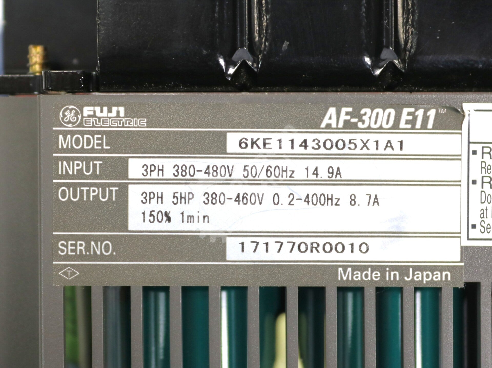 6KE1143005X1A1 By GE Fuji 460VAC 3-PH 5HP Adjustable Frequency Micro Drive