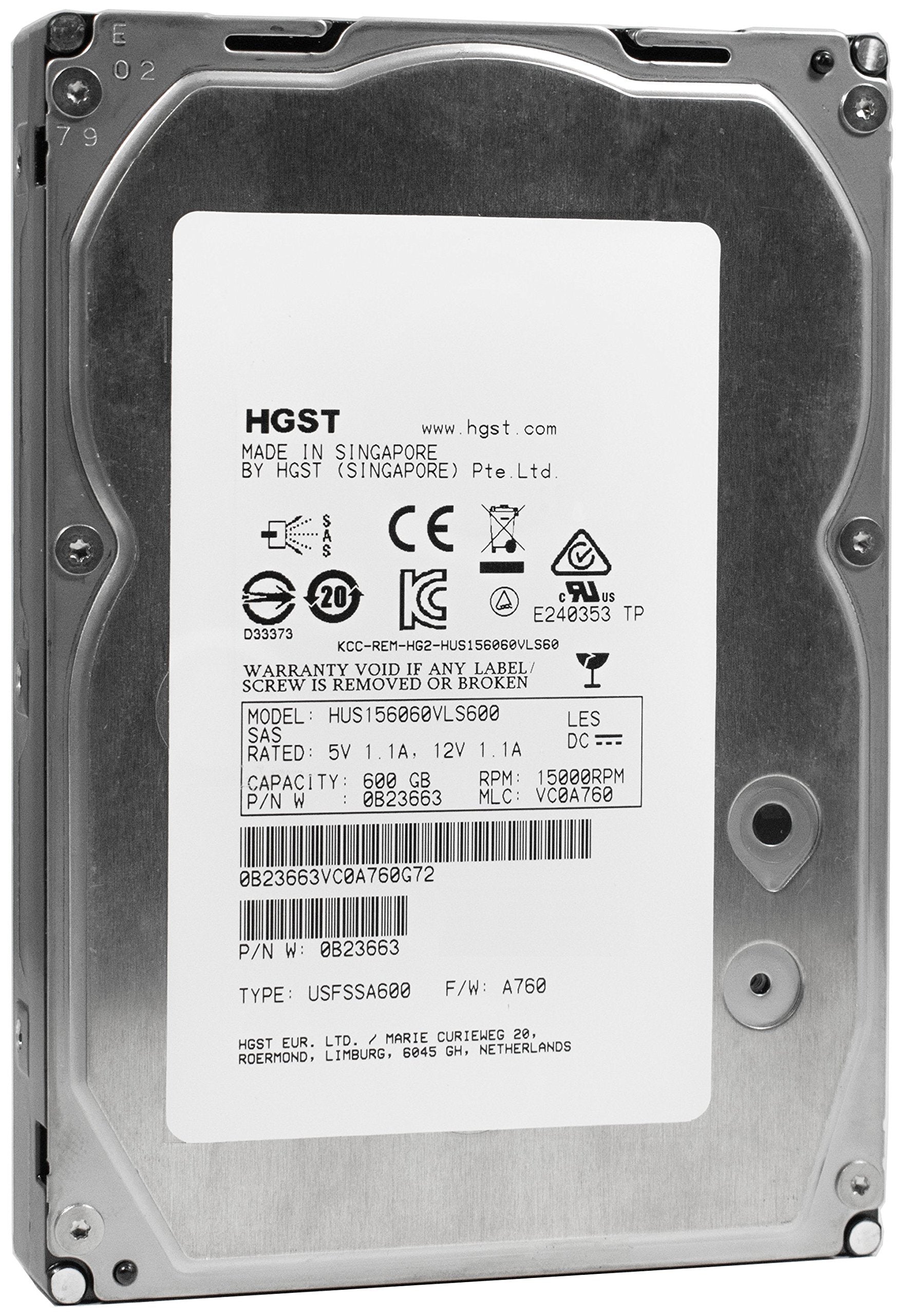 600GB 15K 3.5" SAS 6 Gbps Hard Drive HUH156060VLS600 HGST 0B24496 w Tray 5704327896883