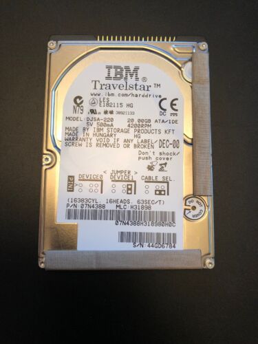 DJSA-220, PN 07N6619, MLC H31898, Disco duro IDE de 2,5 y 20 GB