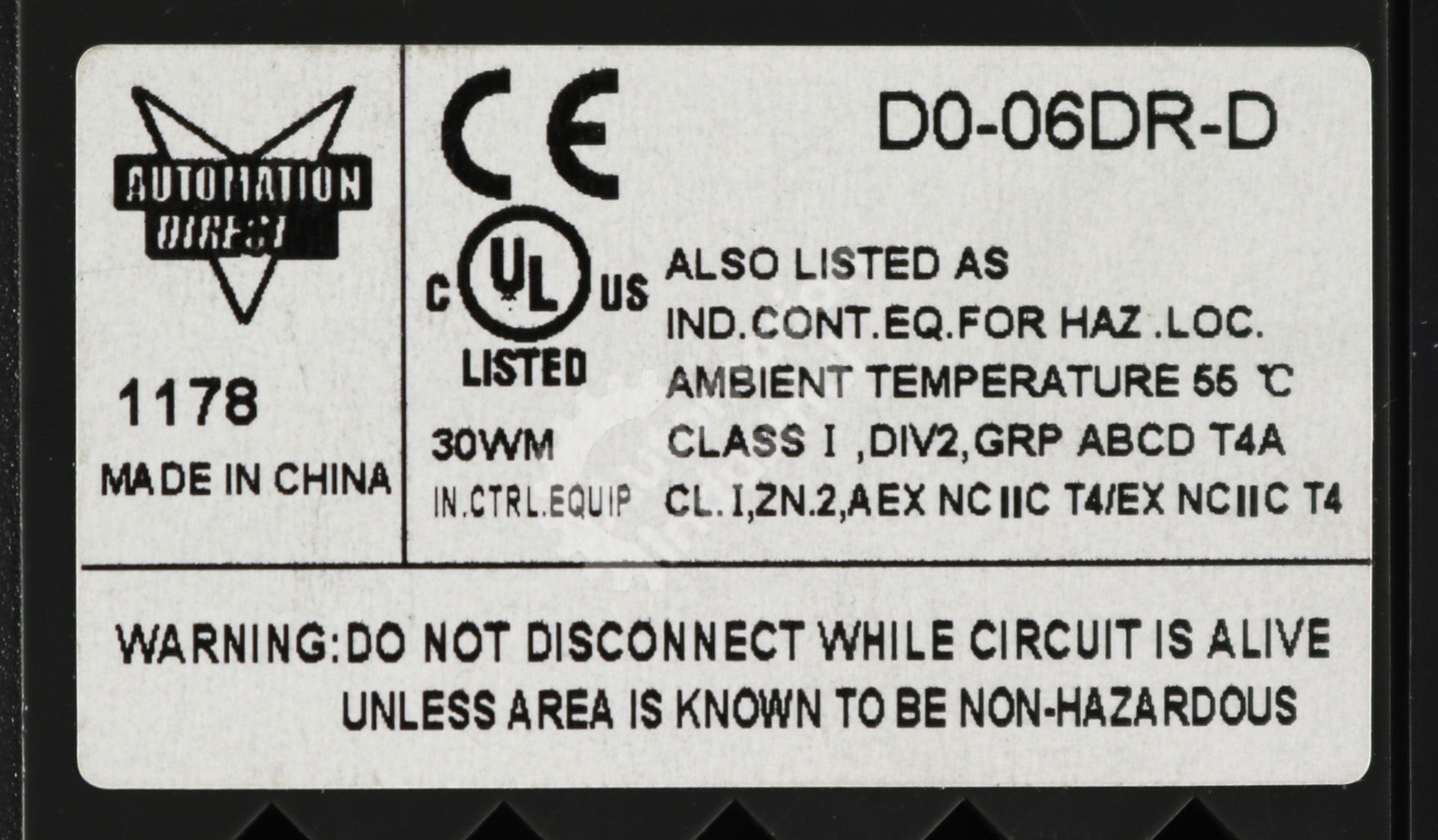 D0-06DR-D by Automation Direct 12-24VDC 20 DC Input 16 Point Output PLC