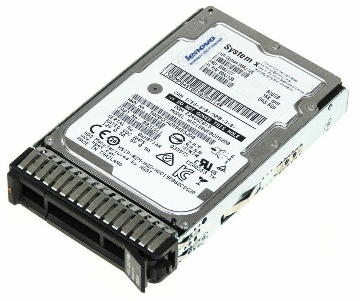 00AJ126 00AJ130 00AJ127 600GB 15K 6G 2.5" SAS G3HS HDD