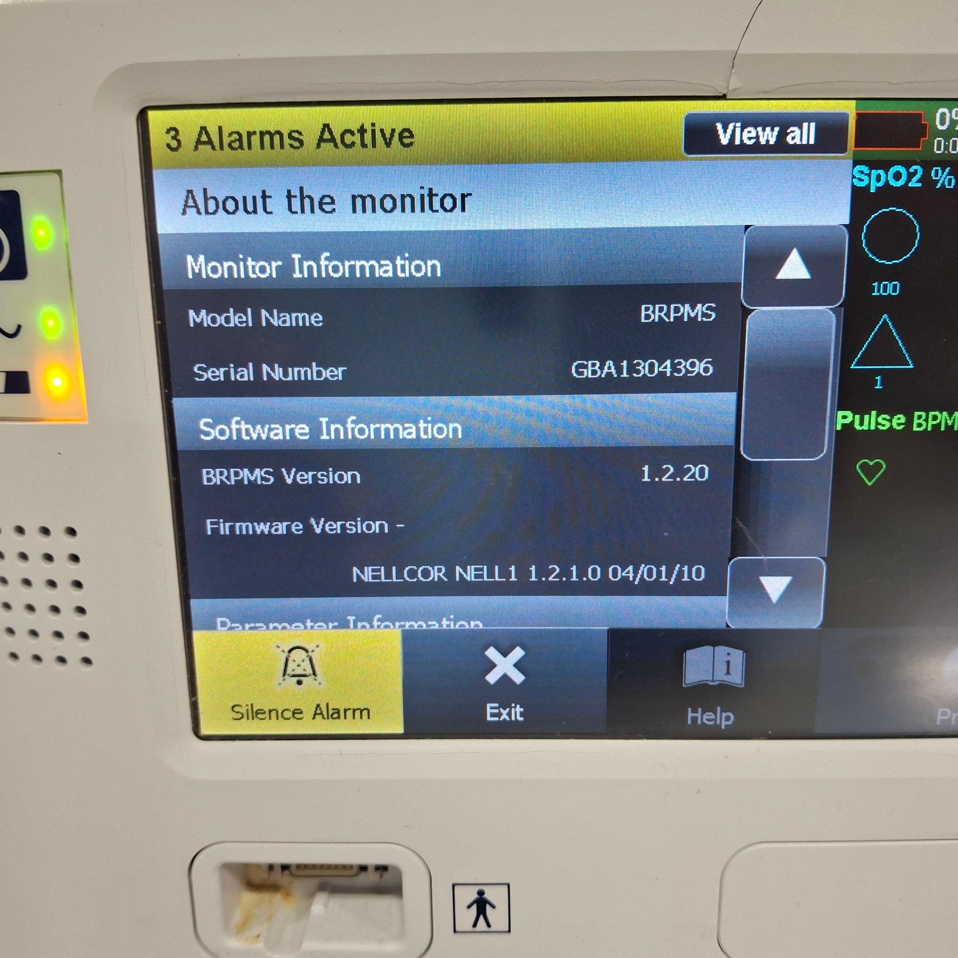 Covidien GR101704 Bedside Respiratory Patient Monitoring System