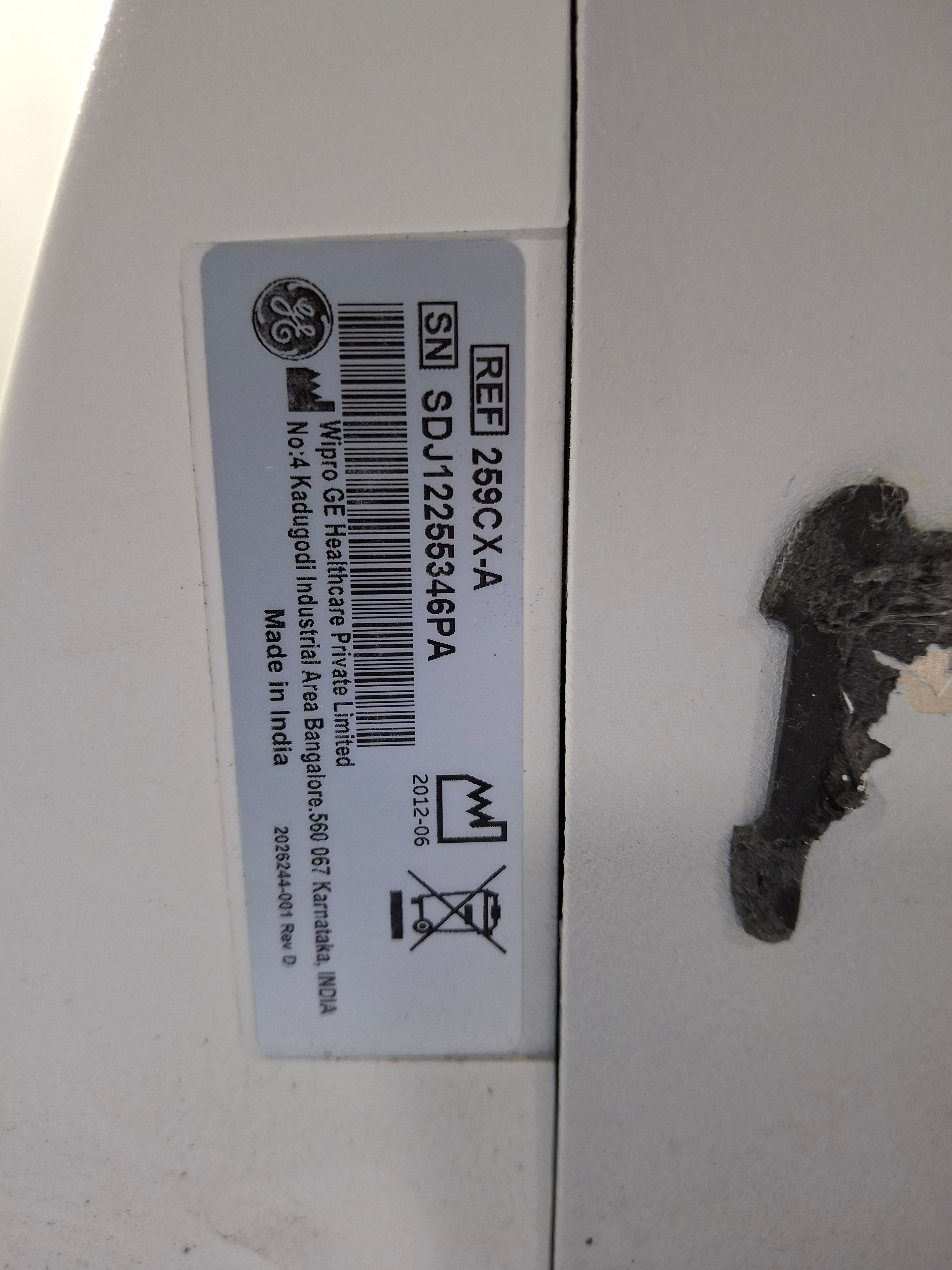 GE Healthcare Corometrics 250cx Series Model 259cx-a Fetal Monitor