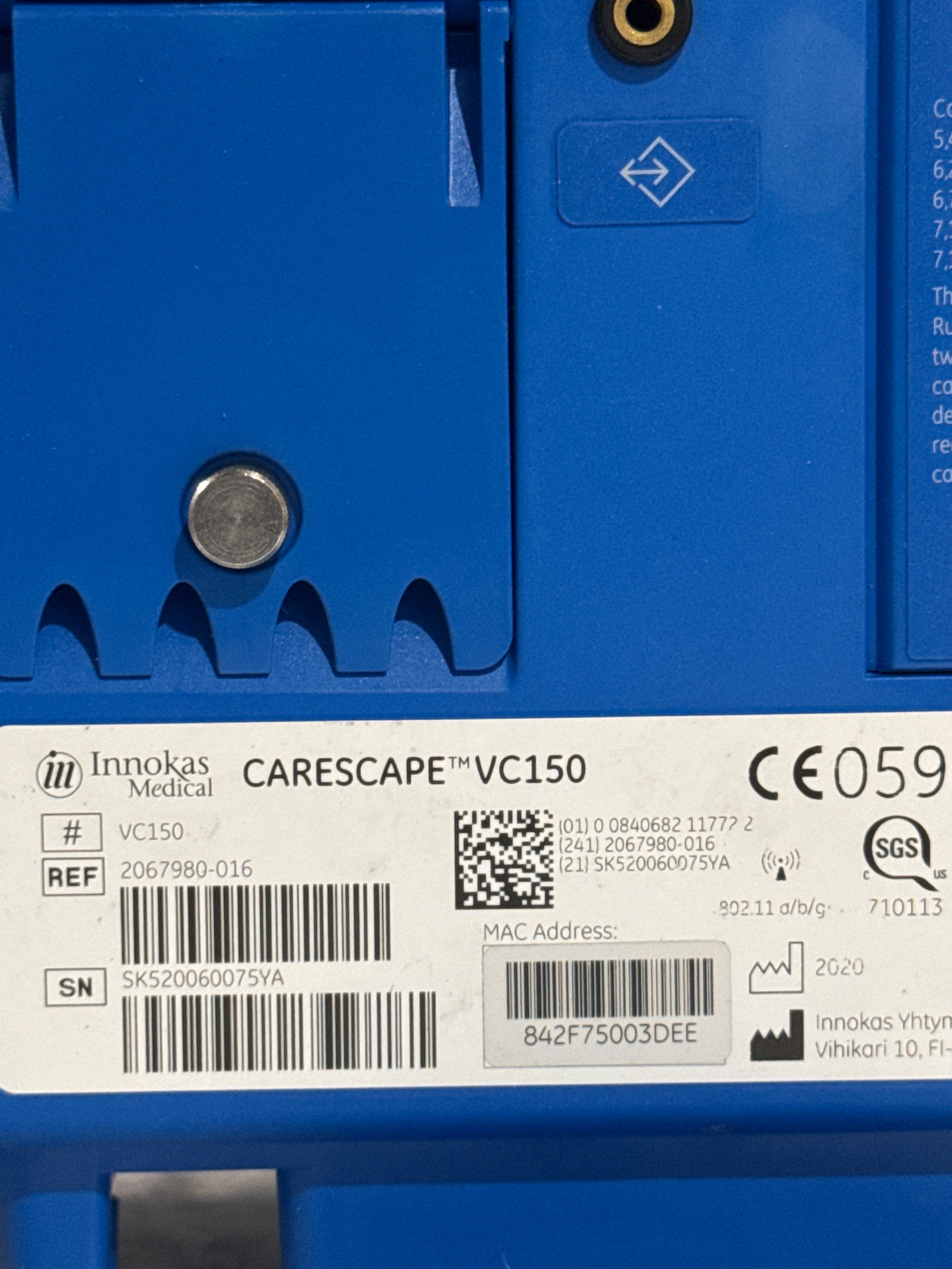 GE Healthcare Carescape VC150 Nellcor Vital Signs Monitor