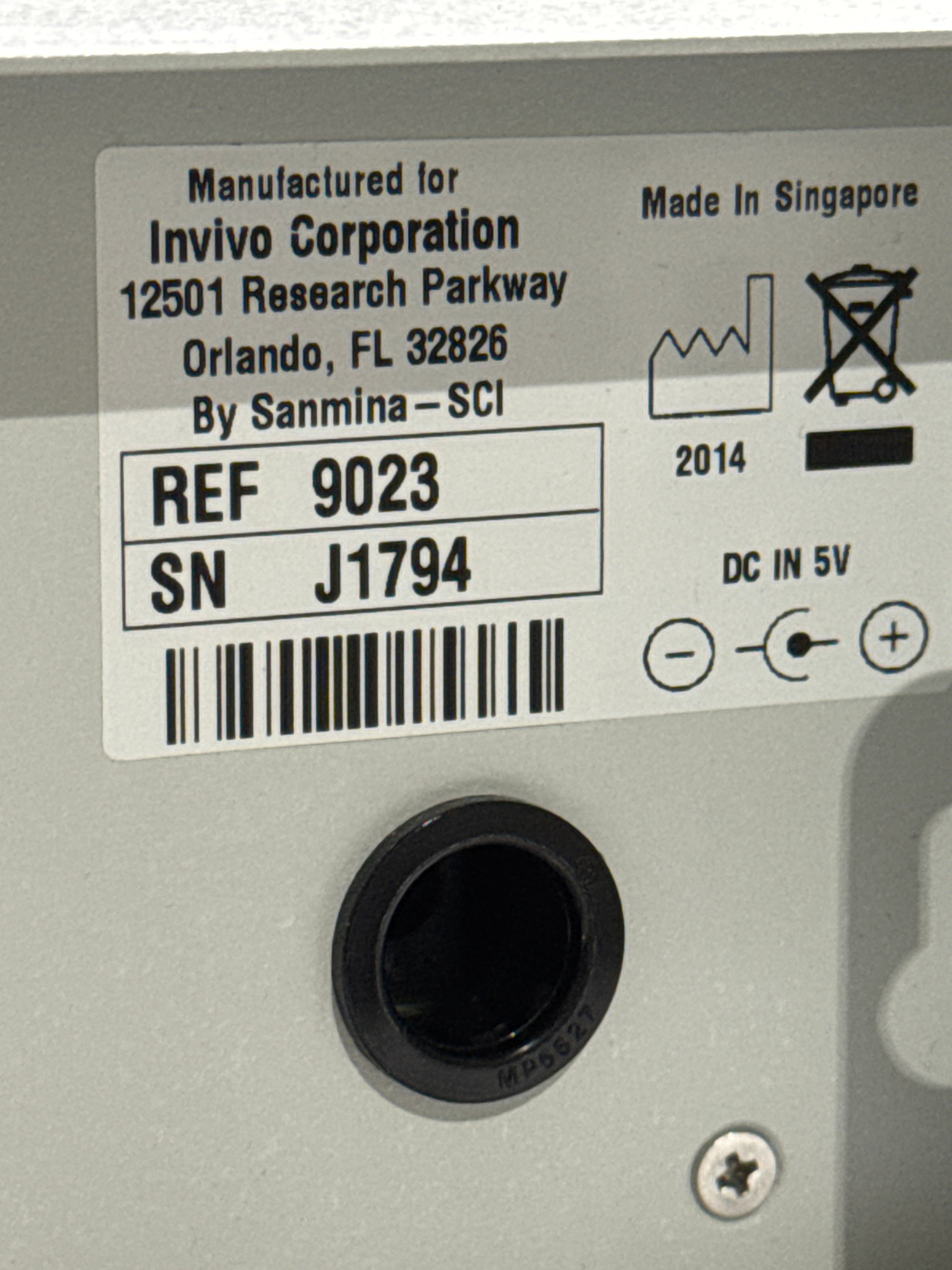Invivo Research Inc 9023 Patient Module Battery Charger