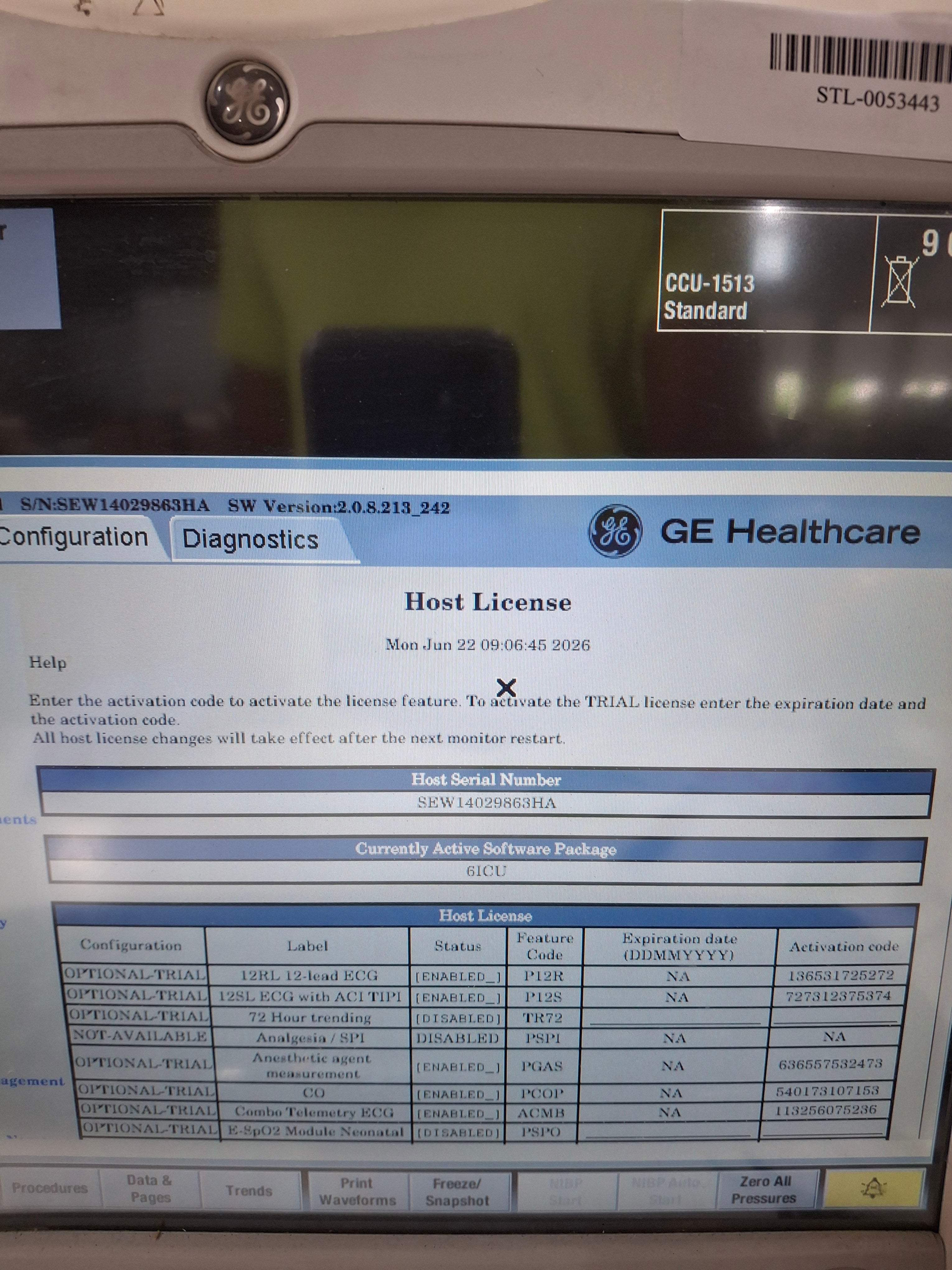 GE Healthcare Carescape B650 Critical Care Patient Monitor