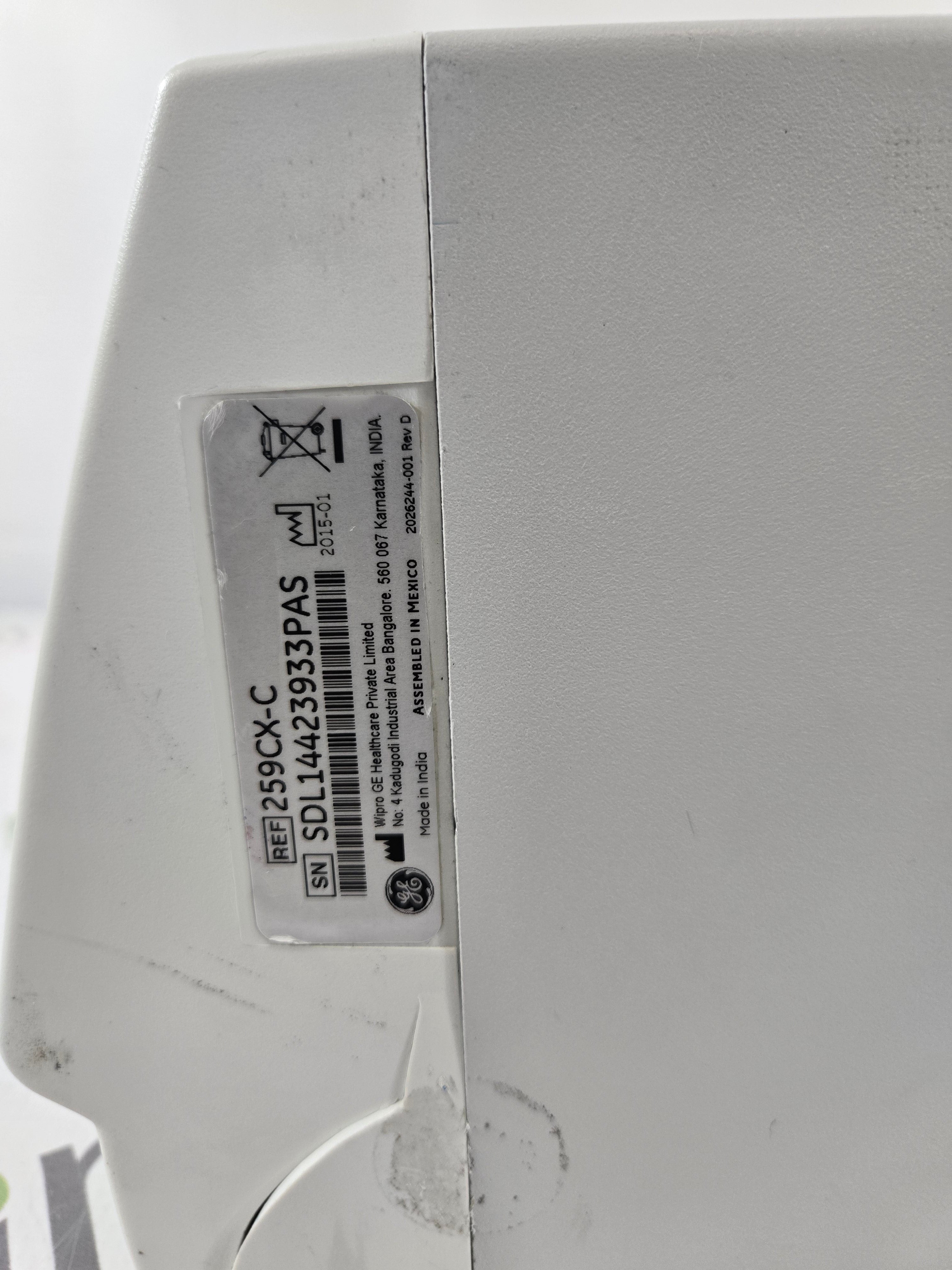 GE Healthcare Corometrics 250cx Series Model 259cx-c Fetal Monitor