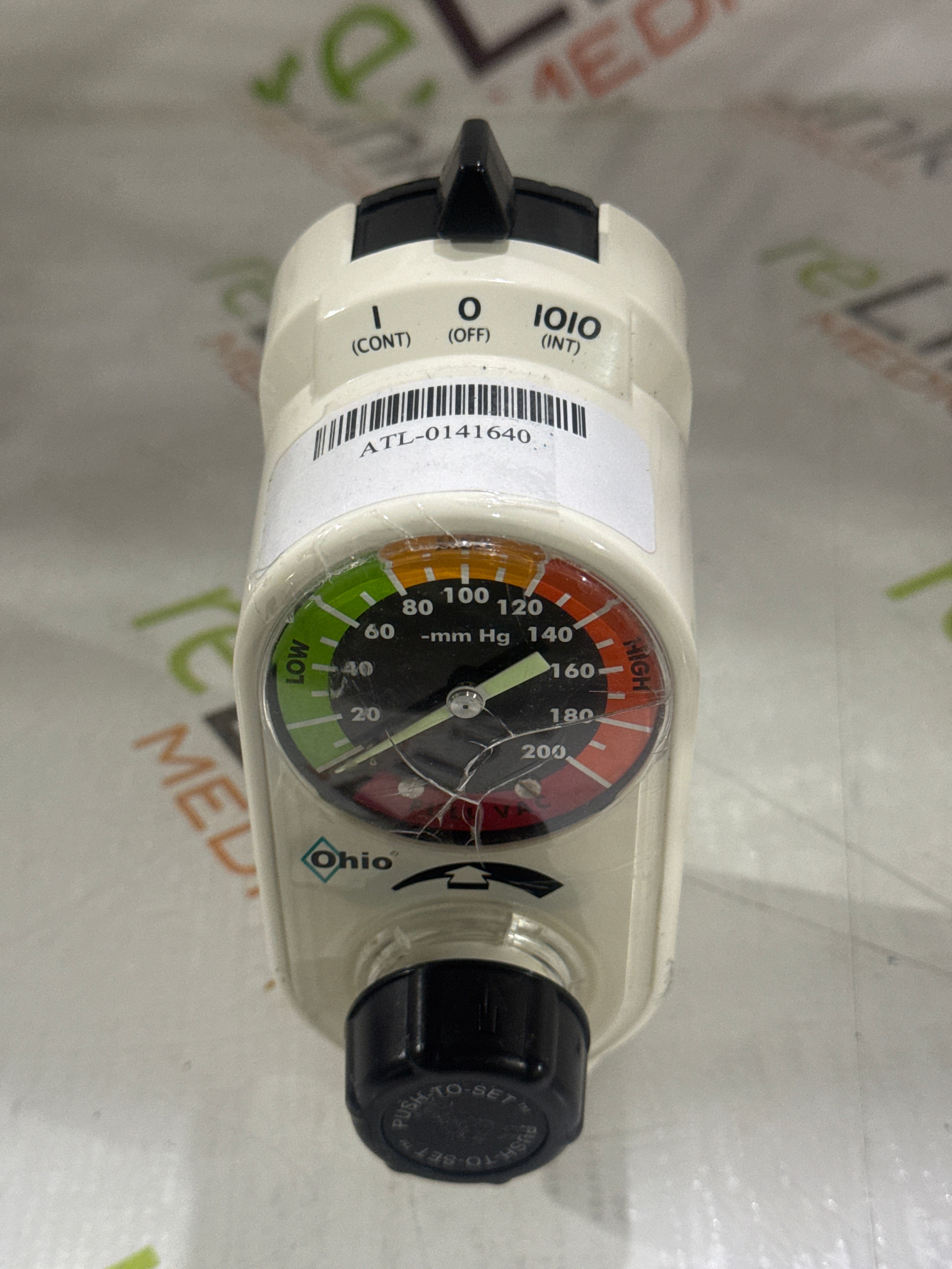 Ohio Medical Corporation Push to Set Vacuum Regulator