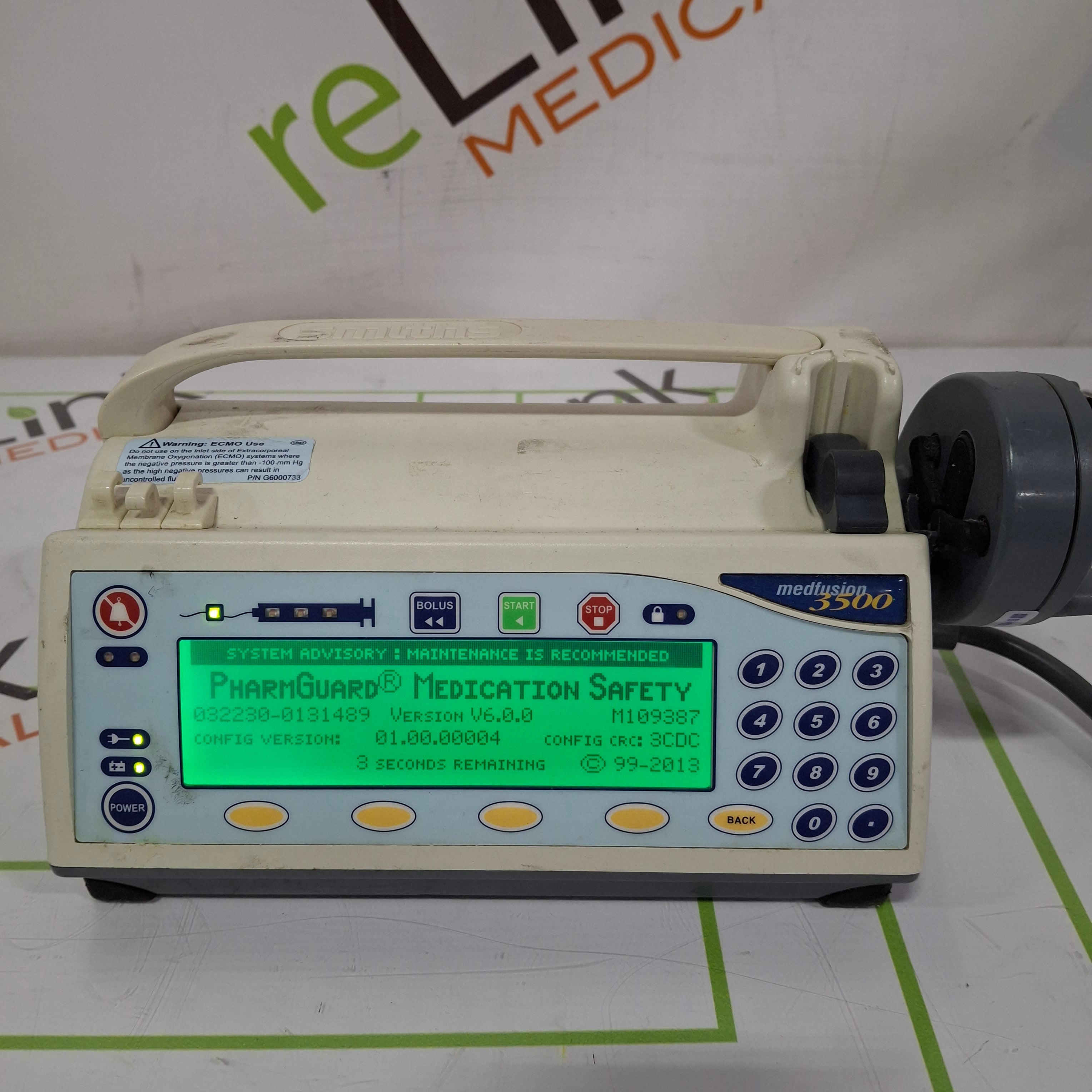 Smiths Medical Medfusion 3500 Version 6 Syringe Infusion Pump