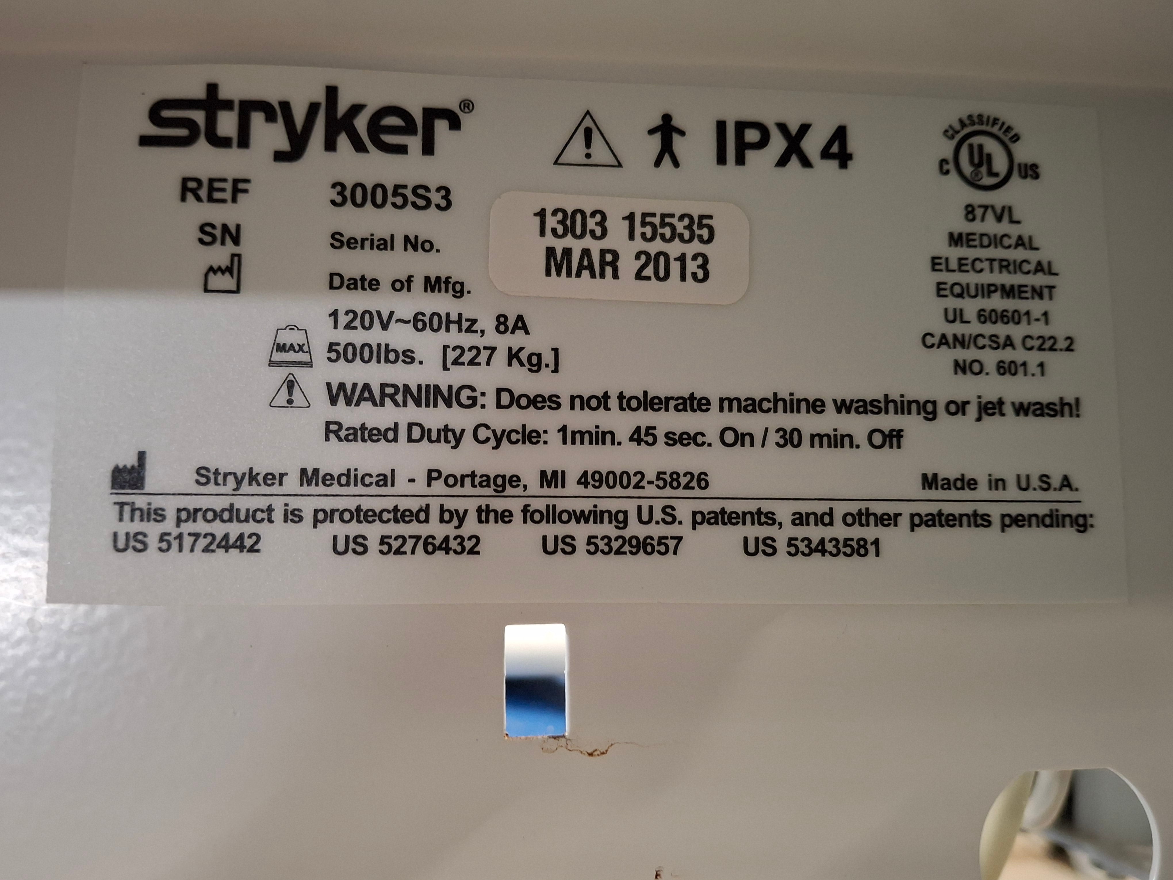 Stryker Secure III 3005 Hospital Bed