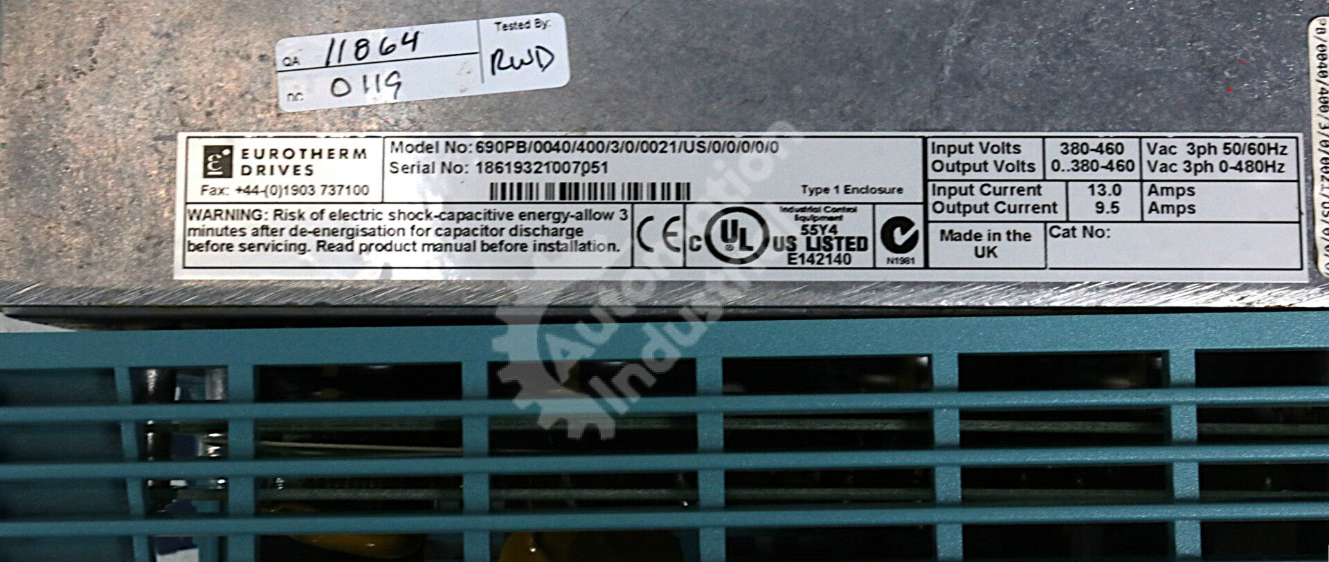 Eurotherm 690PB/0040/400/3/0/0021/US/0/0/0/0/0 380-460VAC 3-Phase AC 690+ Drives