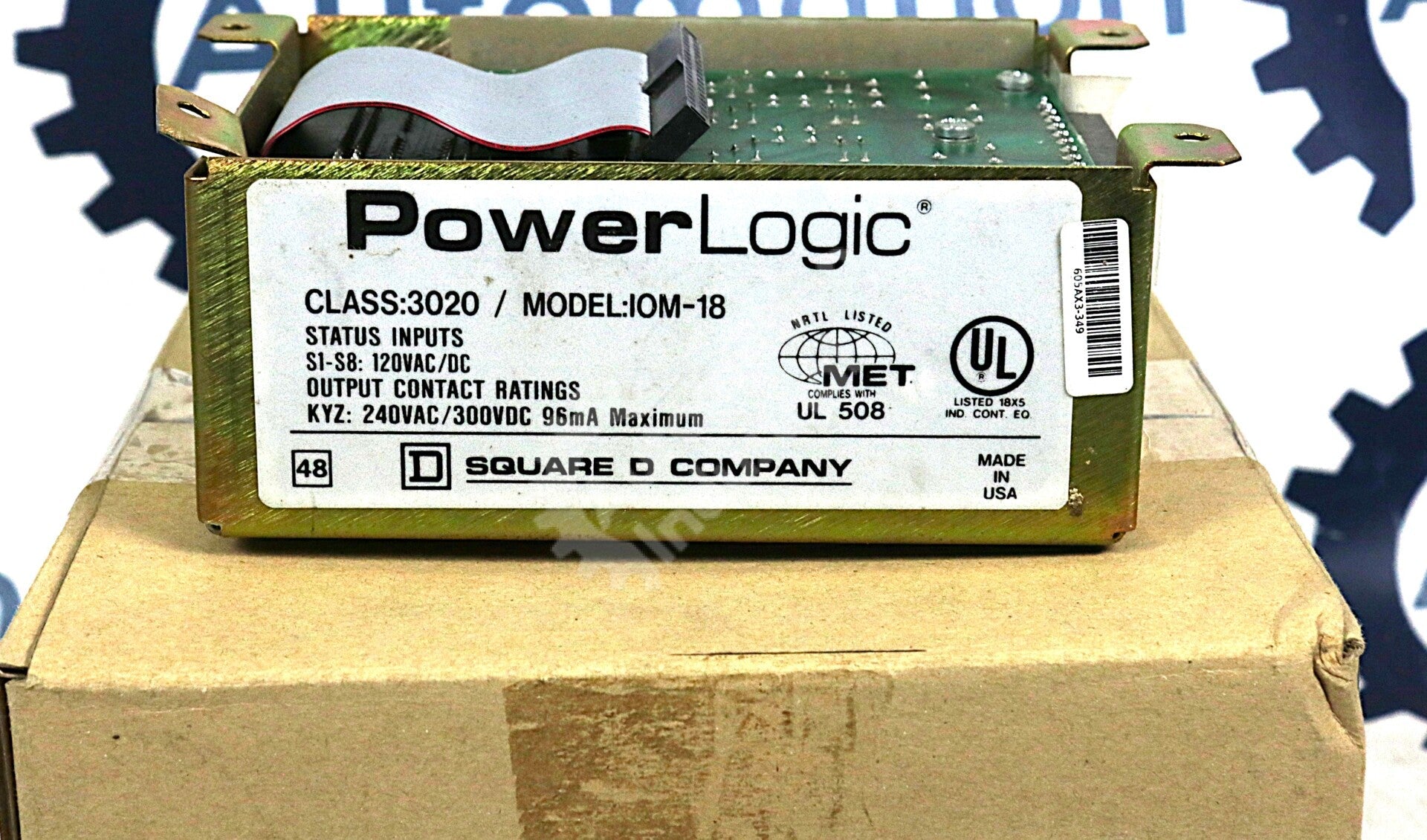 IOM-18 By Square D PowerLogic Class 3020 120VDC 8 In/1 Pulse Out I/O Module
