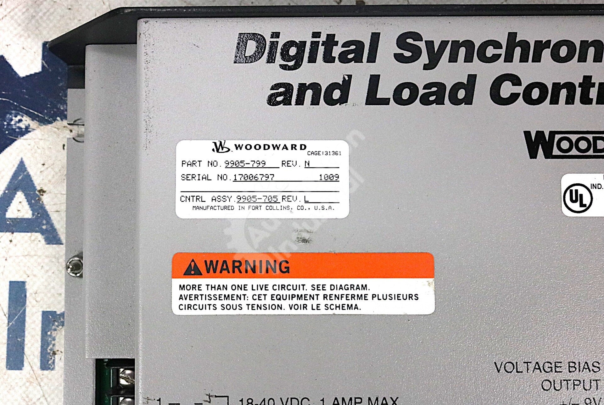 9905-799 By Woodward Digital Synchronizer and Load Control