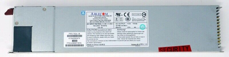 Supermicro PWS-702A-1R 700W Redundant Server Power Supply