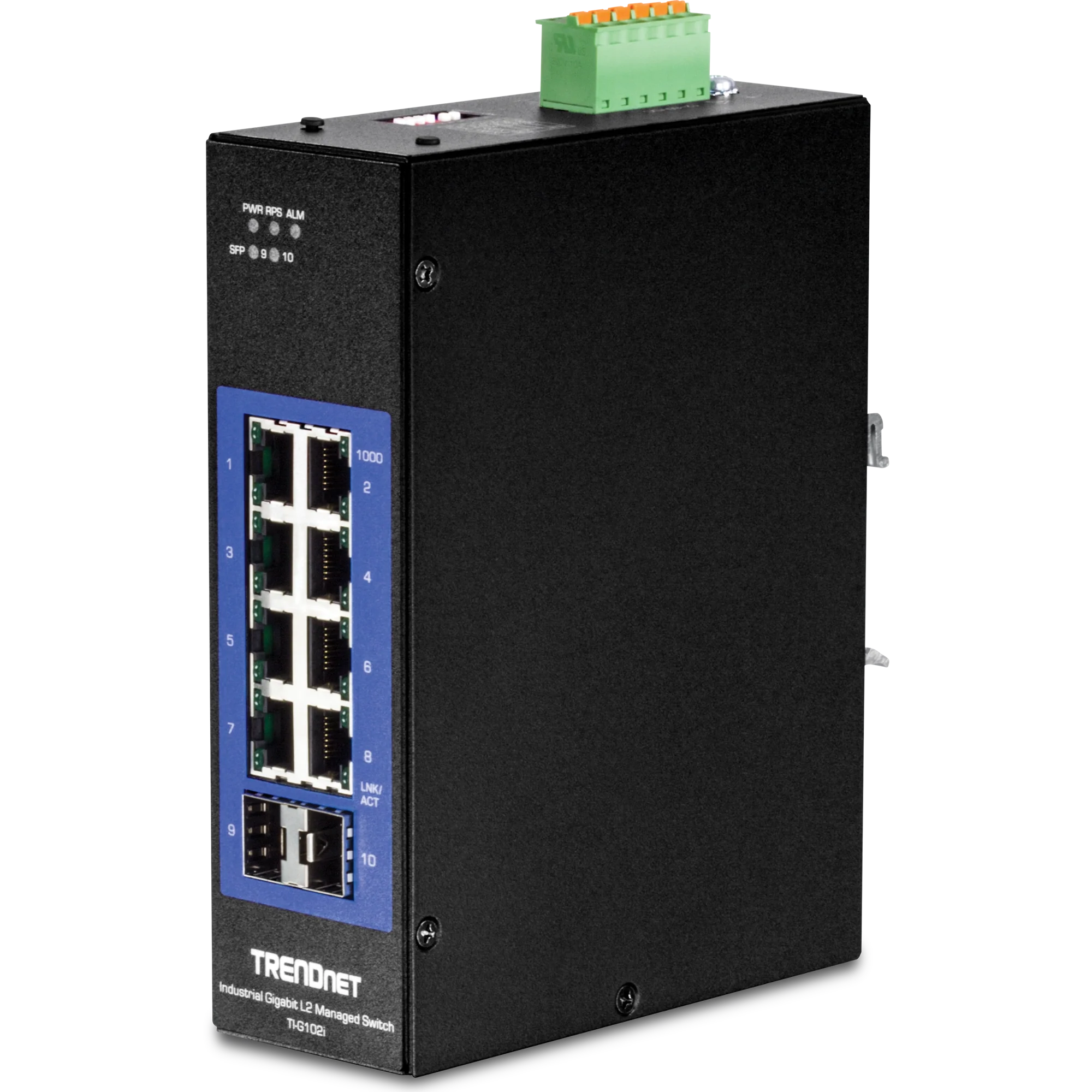 TRENDnet TI-G1021 10-Port Industrial Gigabit L2 Managed DIN-Rail Switch