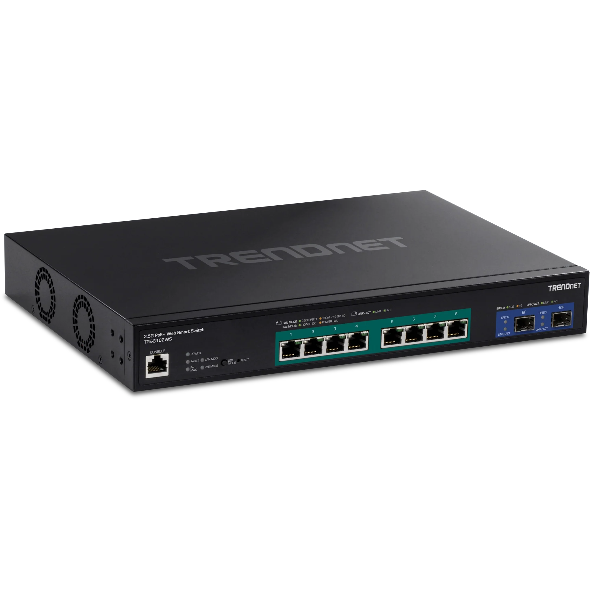 TRENDnet TPE-3102WS 10-Port 2.5G Web Smart PoE+ Switch with 10G SFP+ Slots