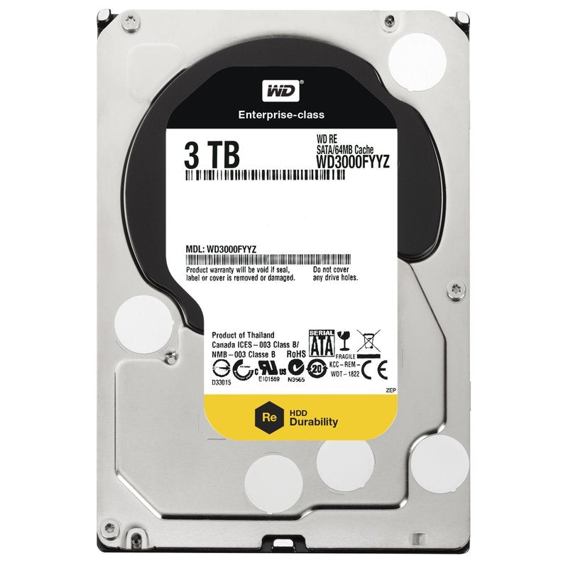 Western Digital WD3000FYYZ 3.5" RE4 SATA 3TB SATA 6Gb/s 7200 64MB RE4 Server Hard Drive