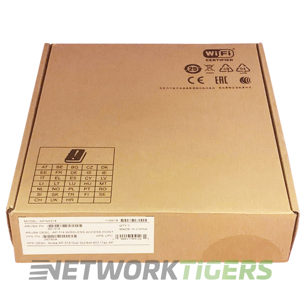 NEW HPE Aruba JW795A AP-314 Dual Radio 802.11ac 2x2:2/4x4:4 MU-MIMO WAP