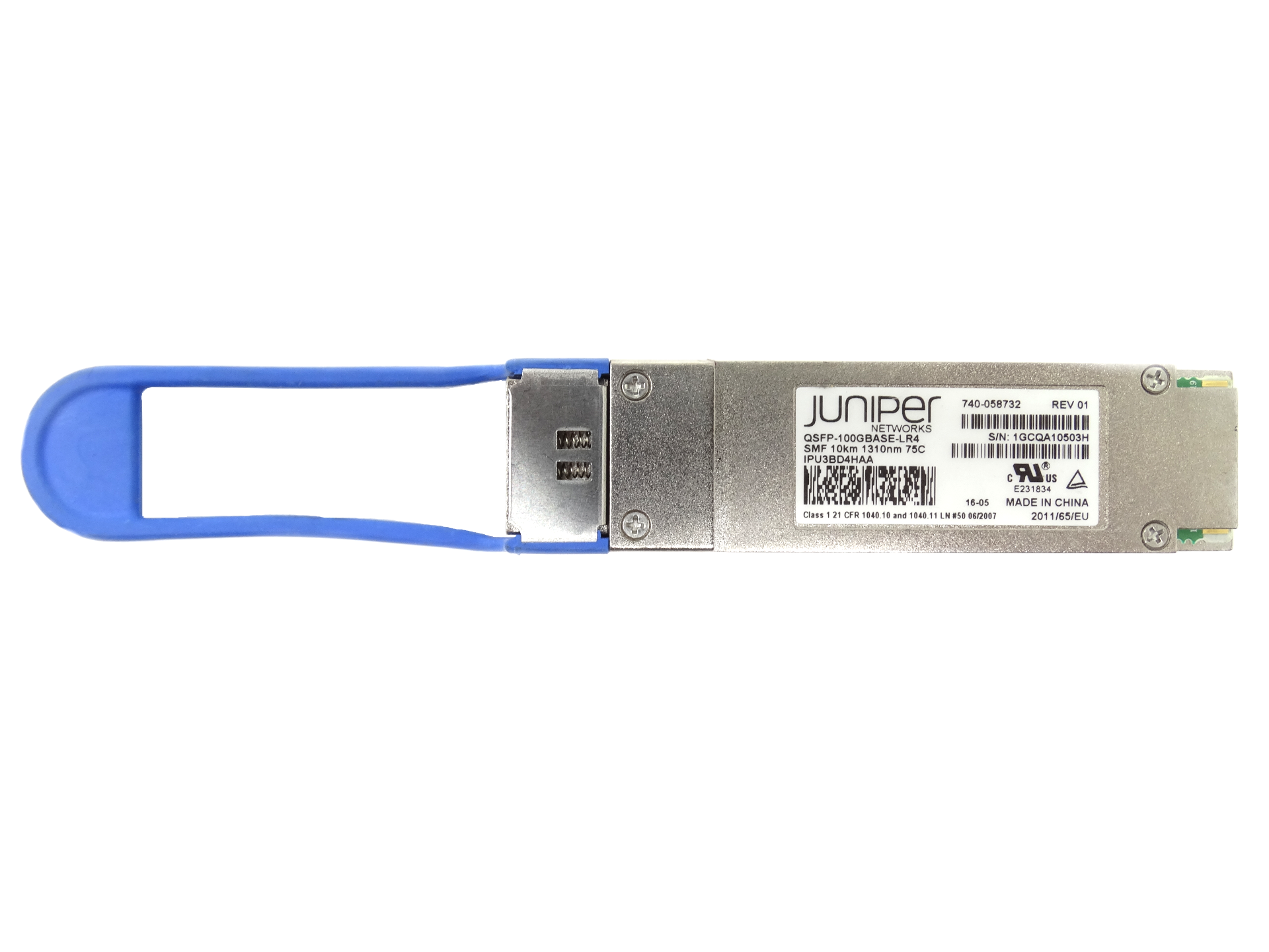 Juniper QSFP-100GBASE-LR4 REV 01 SMF 10km 1310nm 75C IPU3BD4HAA Transceiver (QSFP-100G-LR4)