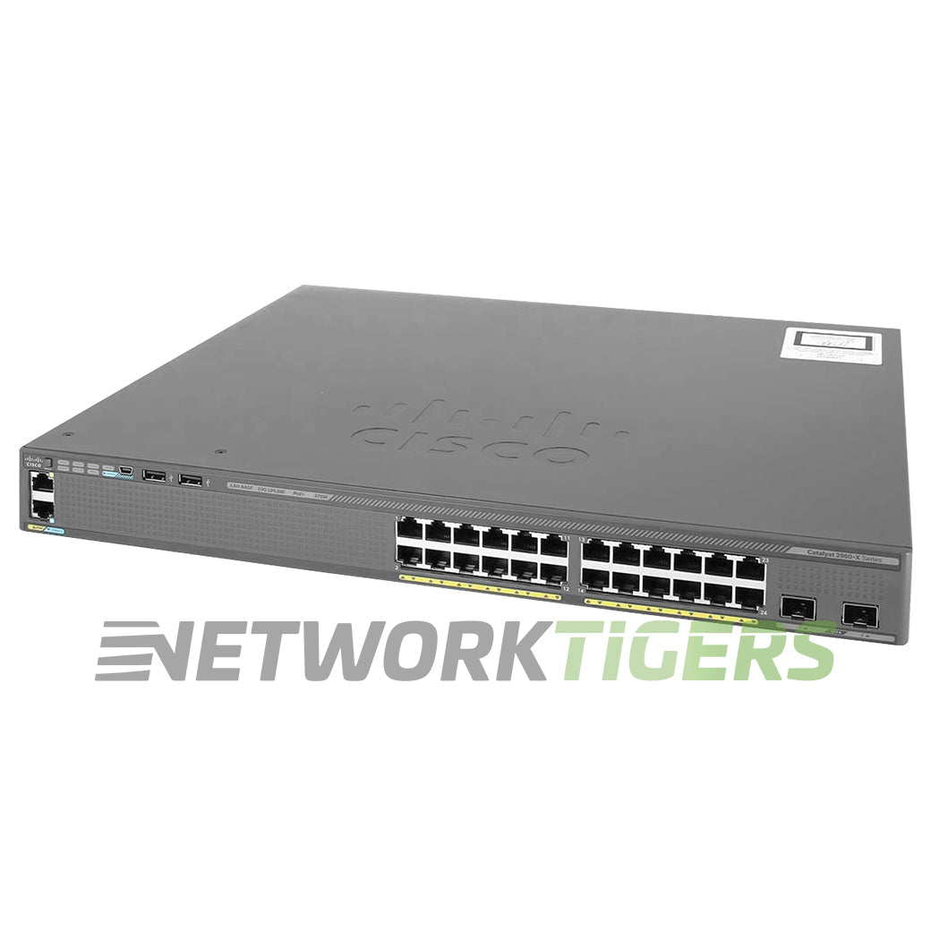 Cisco WS-C2960X-24PD-L 24x 1GB PoE RJ45 2x 10GB SFP+ Switch