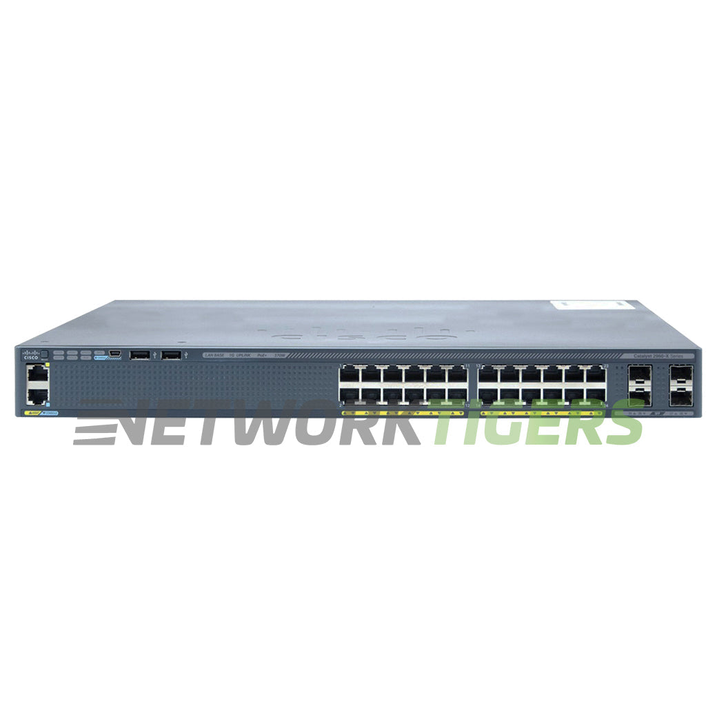 NEW Cisco WS-C2960X-24PS-L 24x 1GB PoE+ RJ-45 4x 1GB SFP Switch