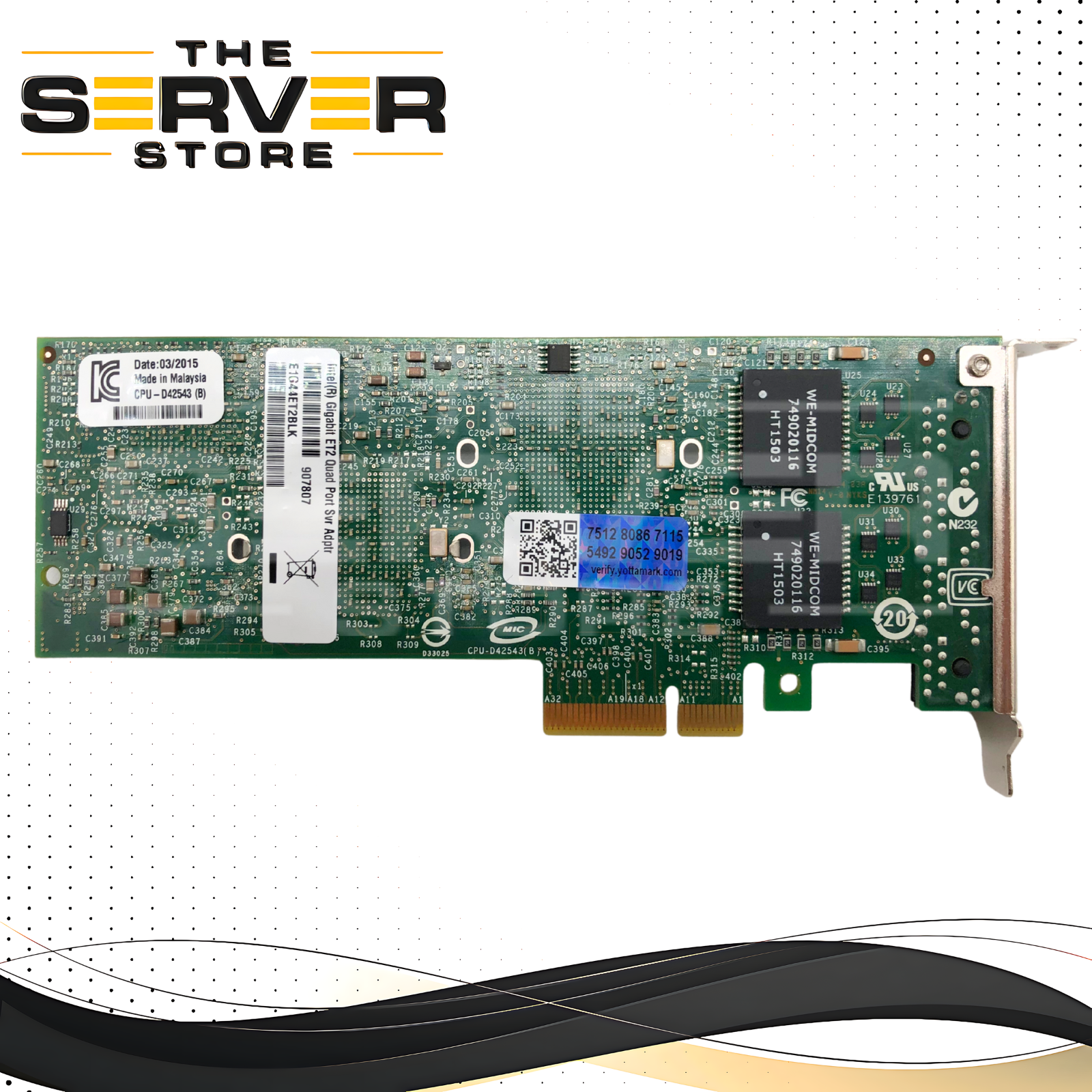 Intel ET2 Quad-Port 1GbE RJ-45 Low Profile Server Adapter NIC E1G44ET2BLK