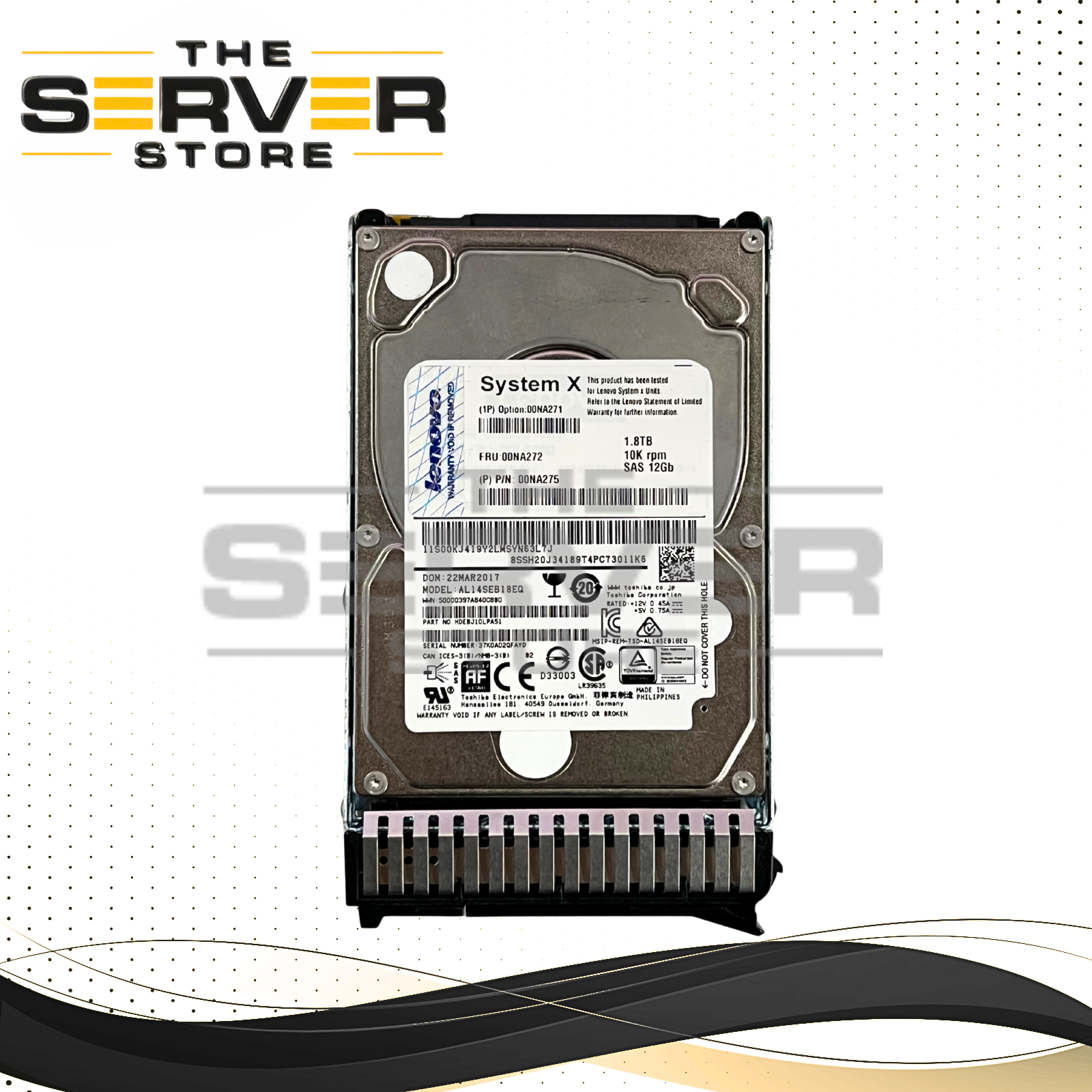 Lenovo IBM 1.8TB SAS 12G 10K SFF 2.5" SFF HDD 00NA275 00NA271 00NA272 Toshiba AL14SEB18EQ HDEBJ10LPA51