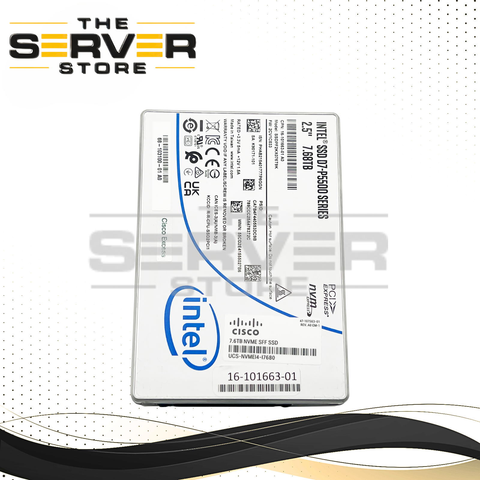Intel 7.68TB NVMe U.2 PCIe G4 x4 ME SFF 2.5" SSD D7-P5500 Series SSDPF2KX076T9K