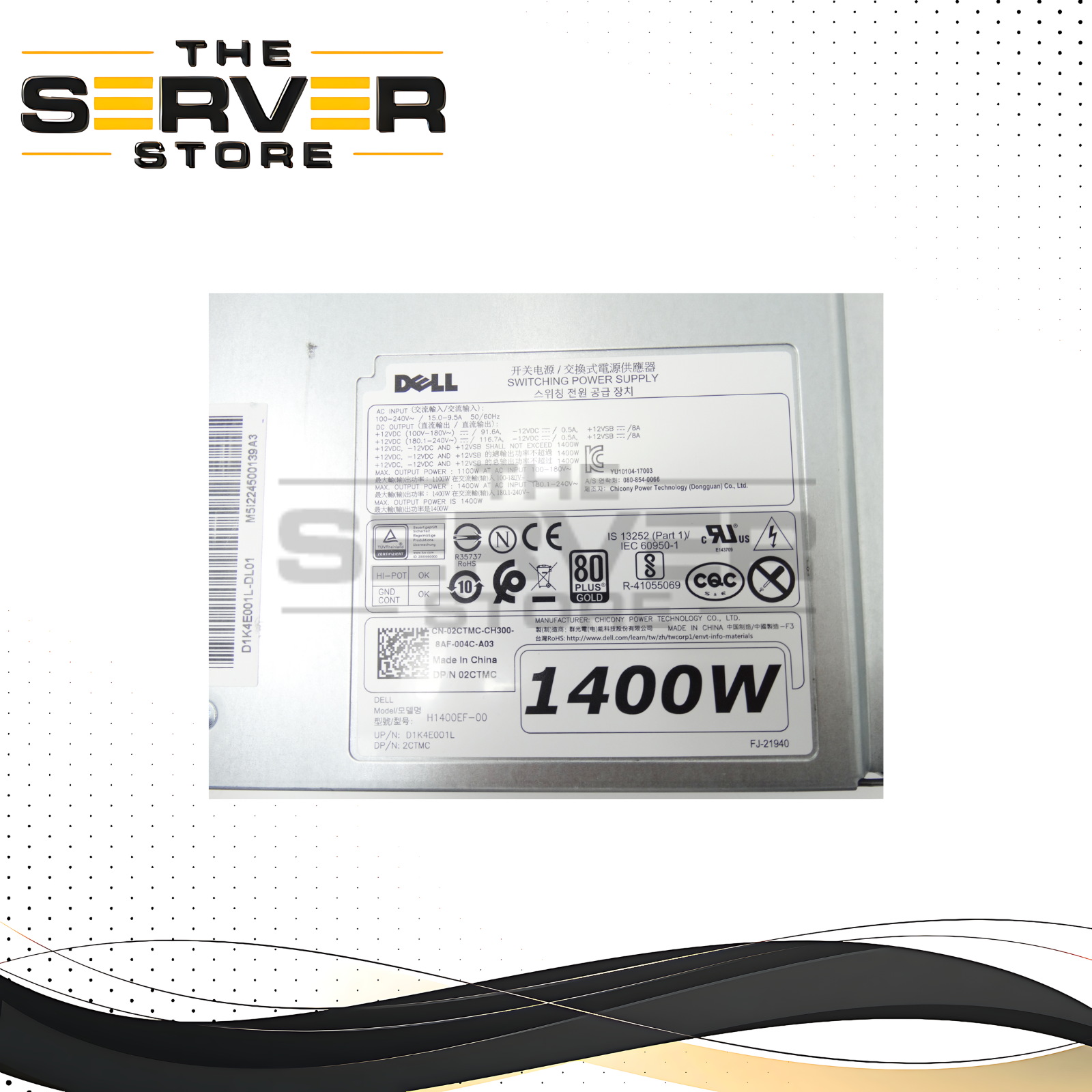 Dell 1400W Power Supply PSU Precision T7820 T7920 Tower Server (H1400EF-00)