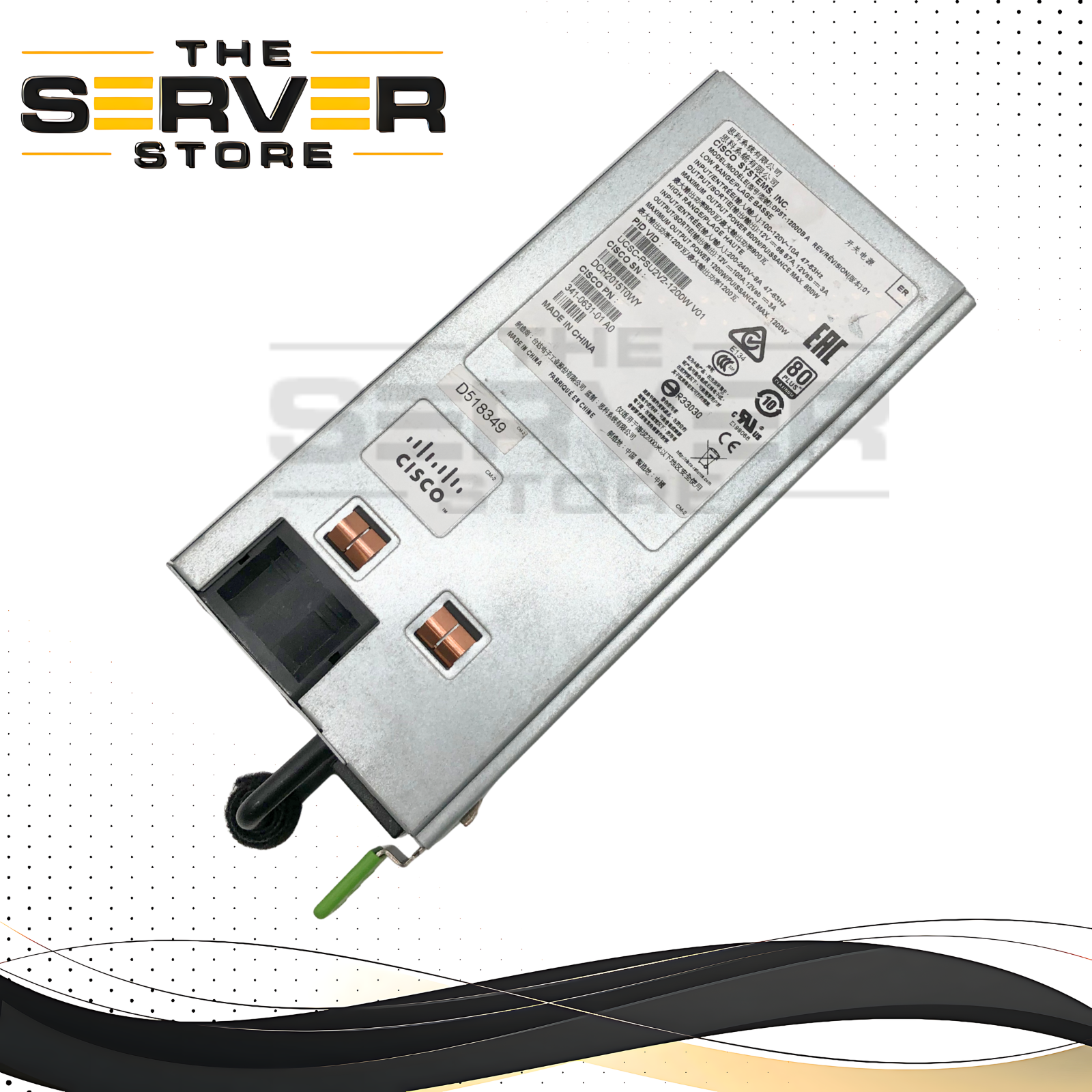 Cisco DPST-1200DB 1200W V2 AC Pluggable Power Supply. P/N: UCSC-PSU2V2-1200W.