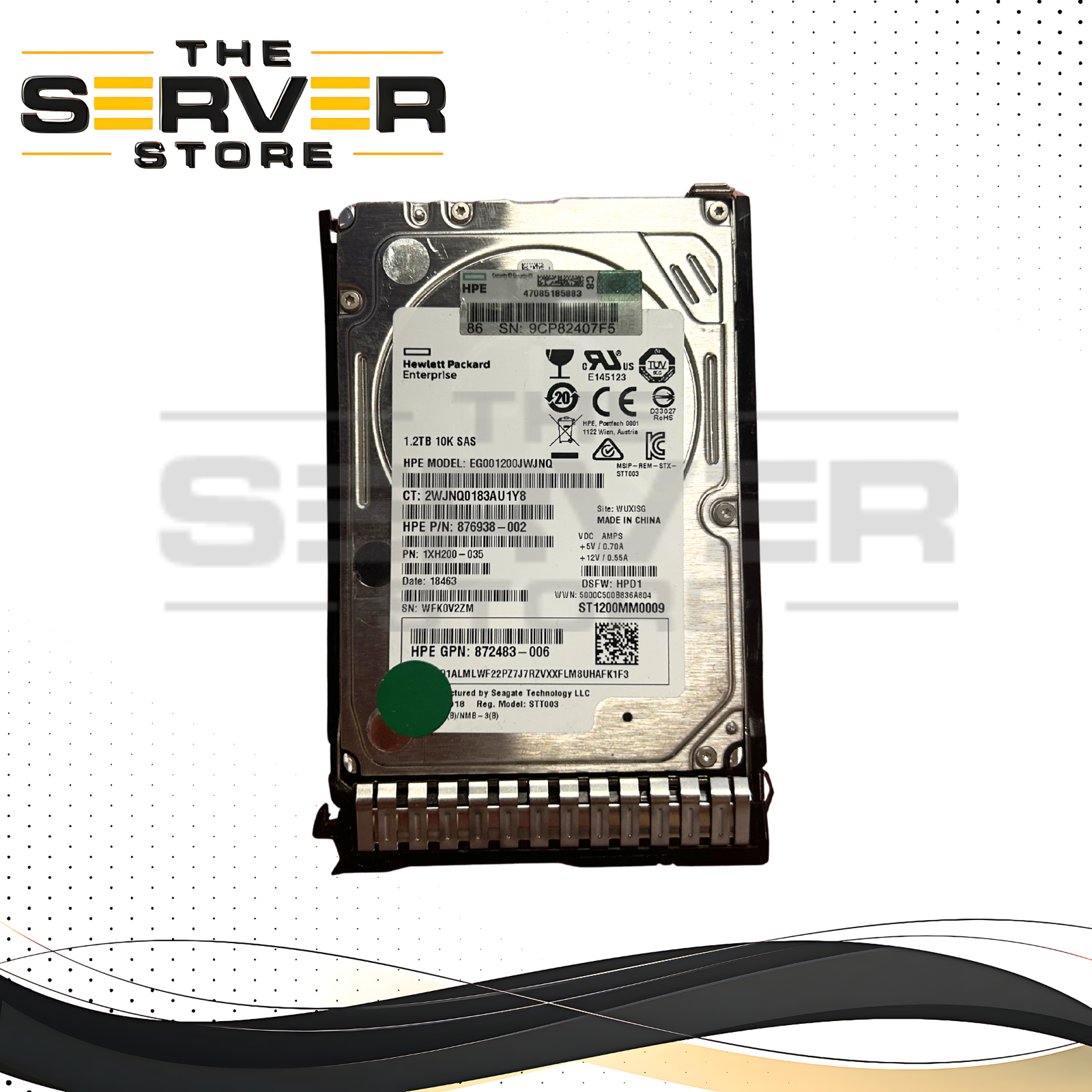 HPE 1.2TB SAS 12G 10K SFF SC DS Enterprise HDD 872483-006
