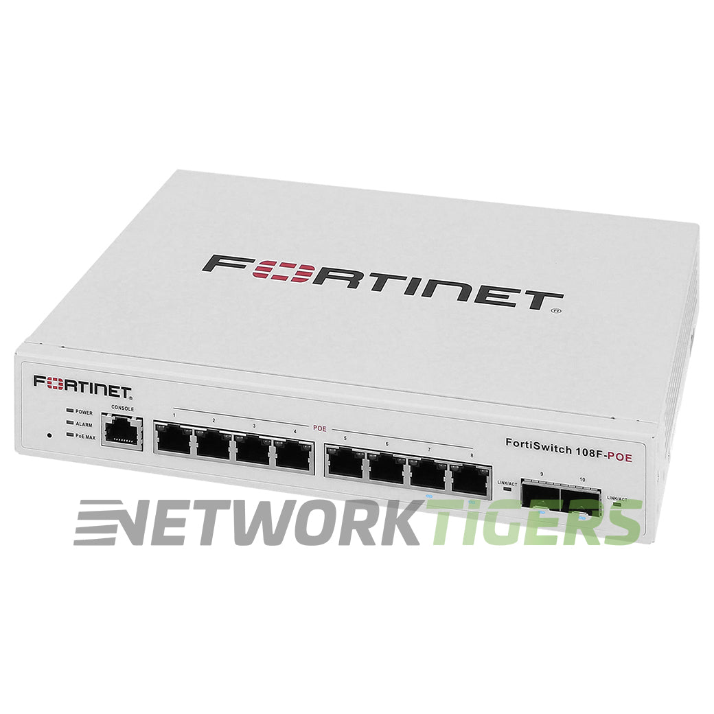 Fortinet FS-108F-PoE 8x 1GB PoE RJ45 2x SFP Registrable / Unclaimed Switch