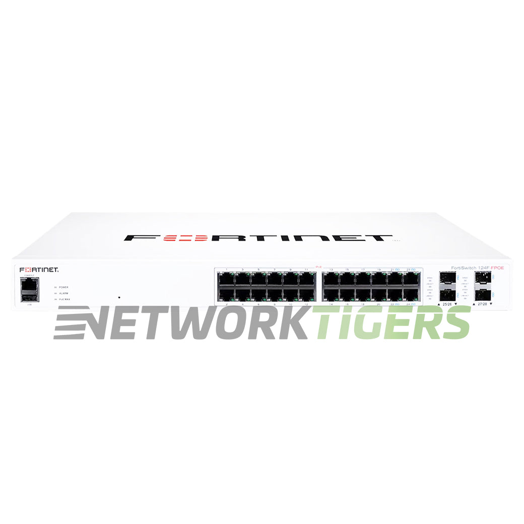 Fortinet FS-124F-FPOE 100 24x1GB PoE RJ45 4x10 SFP+ Local Management Only Switch