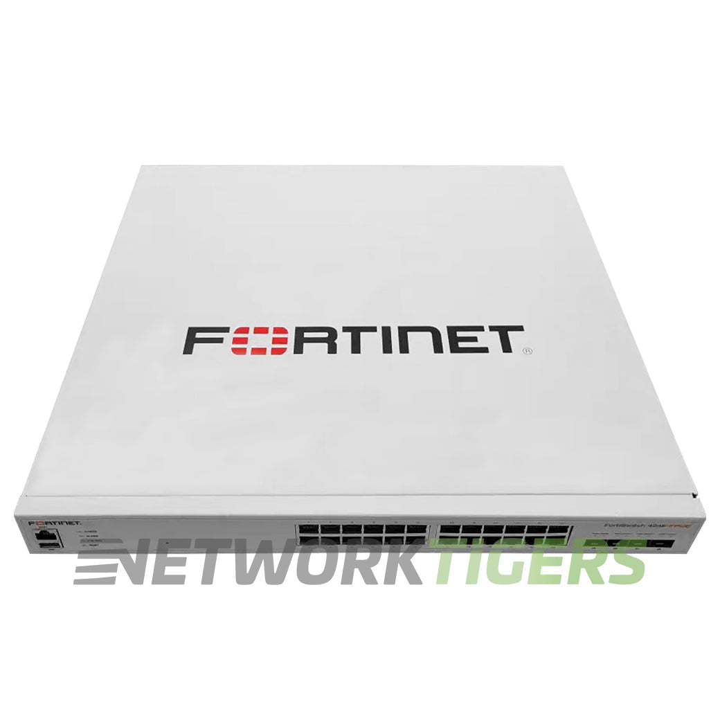 NEW Fortinet FS-424E-FPOE 24x 1GB PoE+ RJ45 4x SFP+ Registrable/Unclaimed Switch