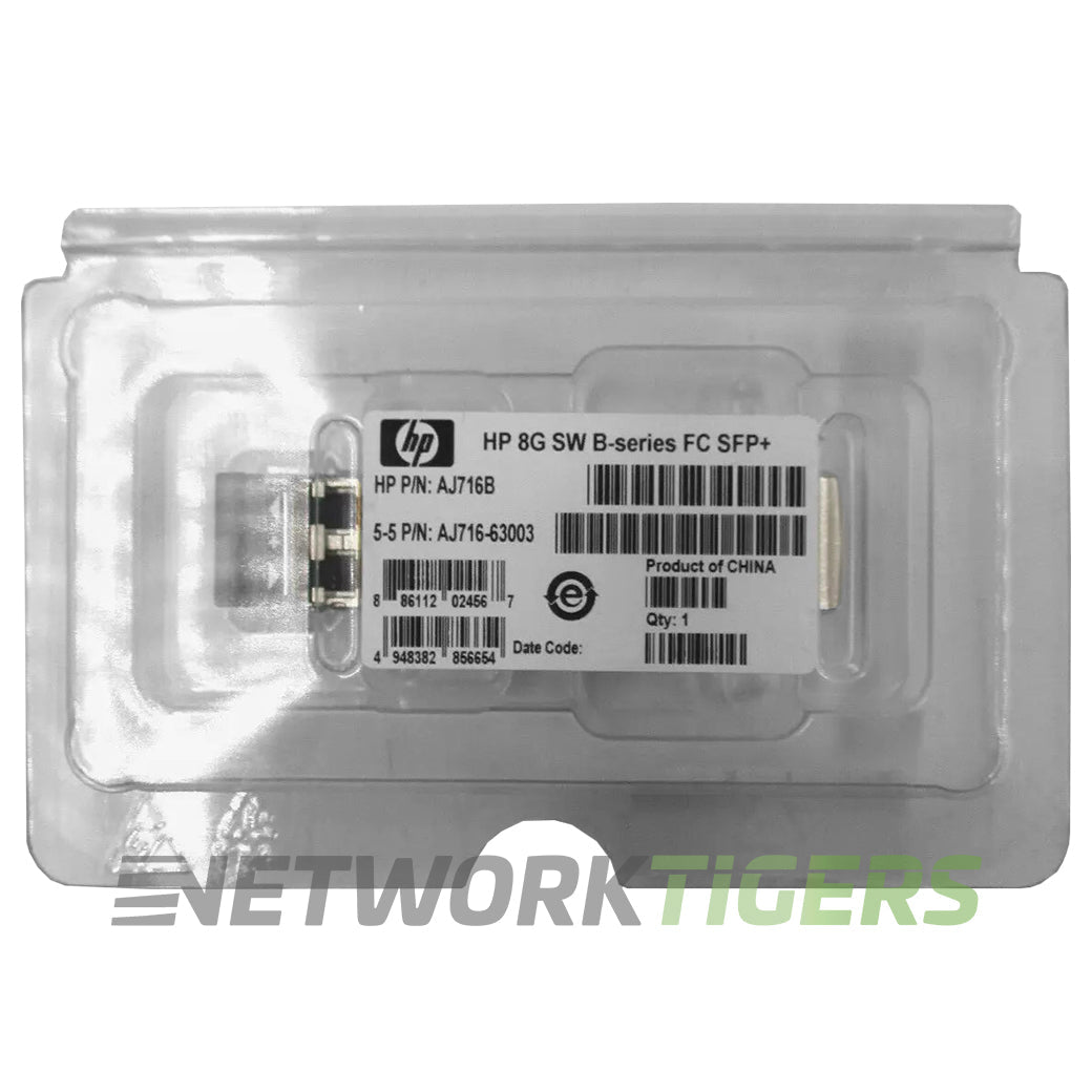 NEW HPE AJ716B 8 Gigabit Fibre Channel B-Series Shortwave LC SFP+ Transceiver