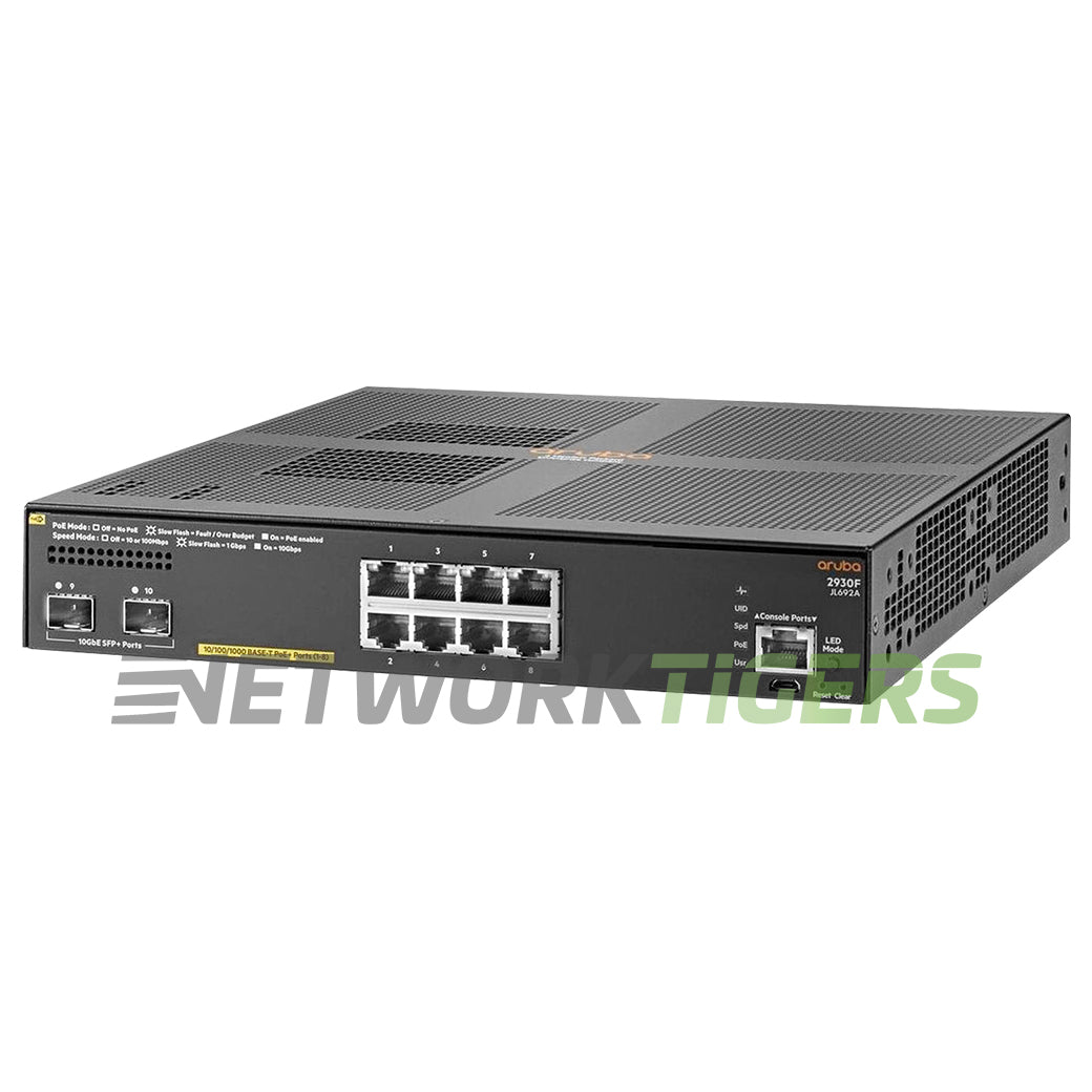 NEW HPE Aruba JL692A 2930F Series 8x 1GB PoE+ RJ45 2x 10GB SFP+ (TAA) Switch