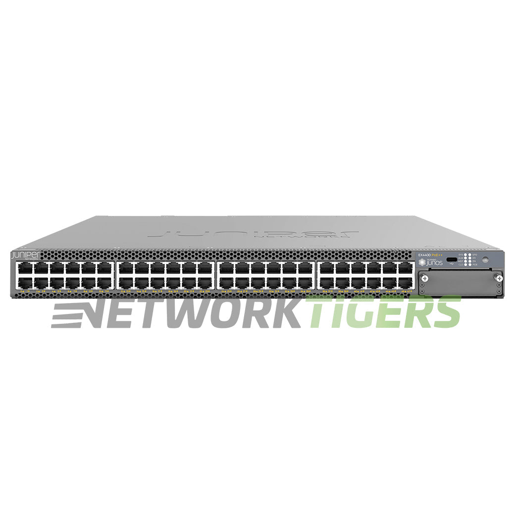 Juniper EX4400-48P 48x 1GB PoE++ RJ45 1x Expansion Module Slot F-B Air Switch