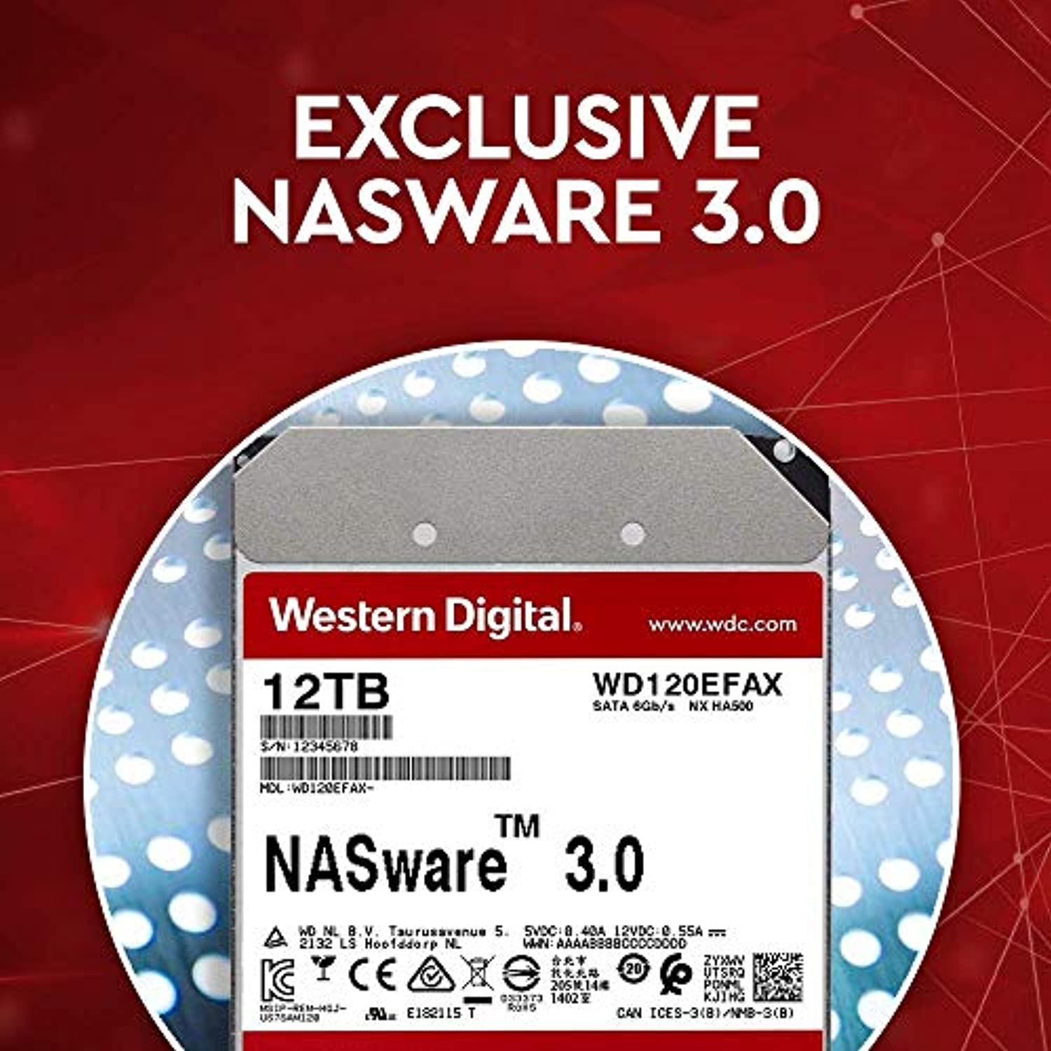 WD Red 10TB NAS Internal Hard Drive - 5400 RPM Class, SATA 6 Gb/s, CMR, 256 MB Cache, 3.5" - WD101EFAX - MFerraz Tecnologia