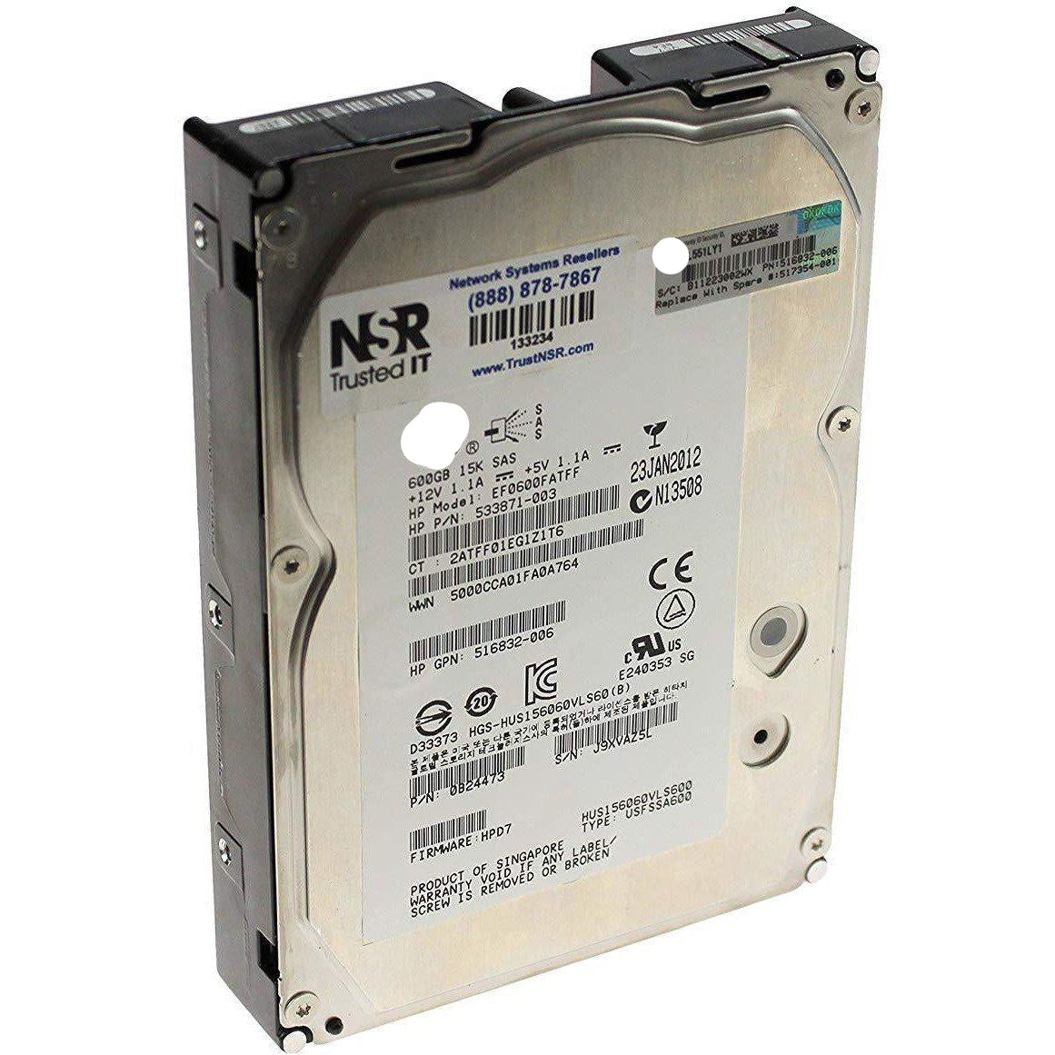 EF0600FATFF HP 600-GB 6G 15K 3.5 DP SAS HDD-FoxTI