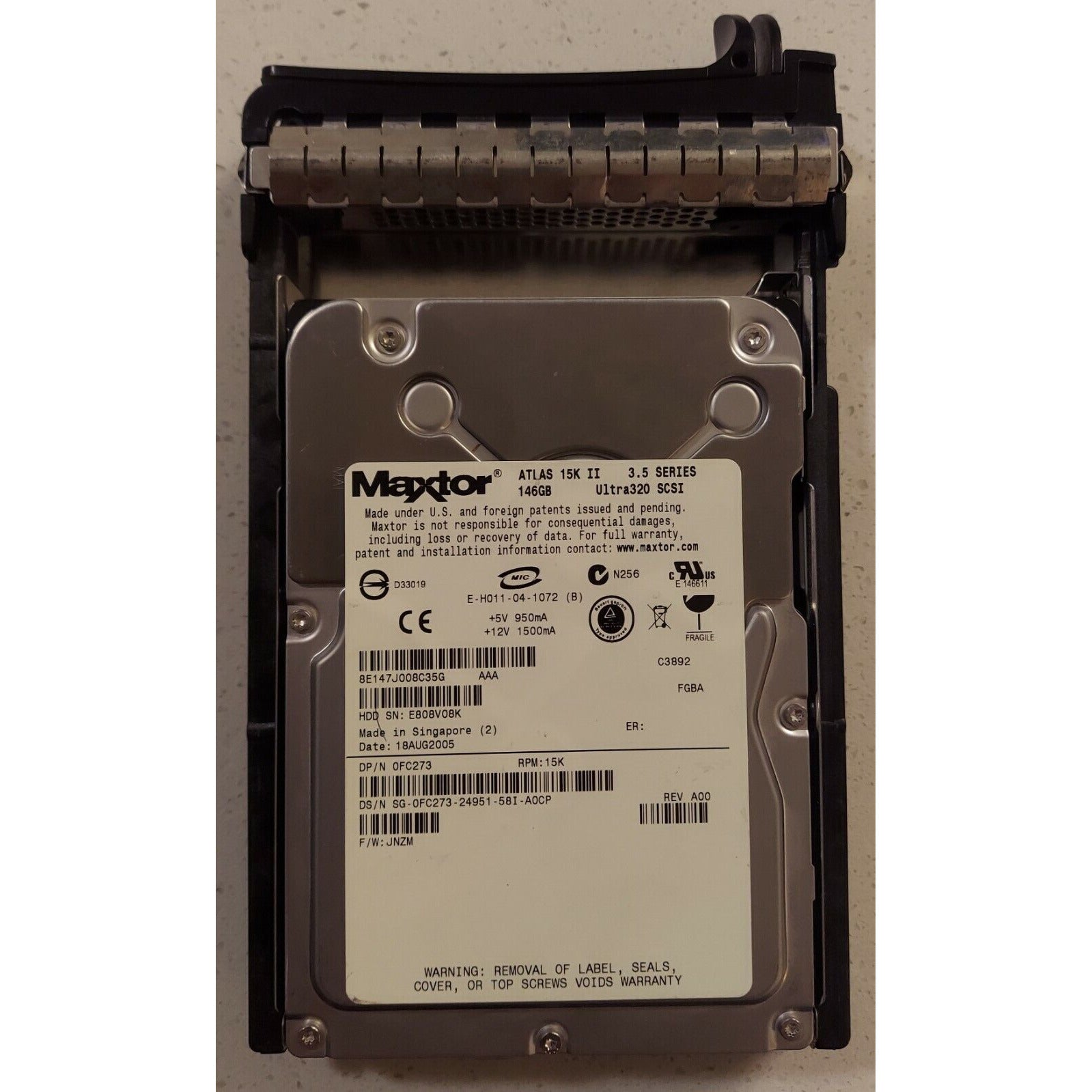 U320 0FC273 hard disk 80pin SCSI 146GB 16MB 3.5inches replace ATLAS disco