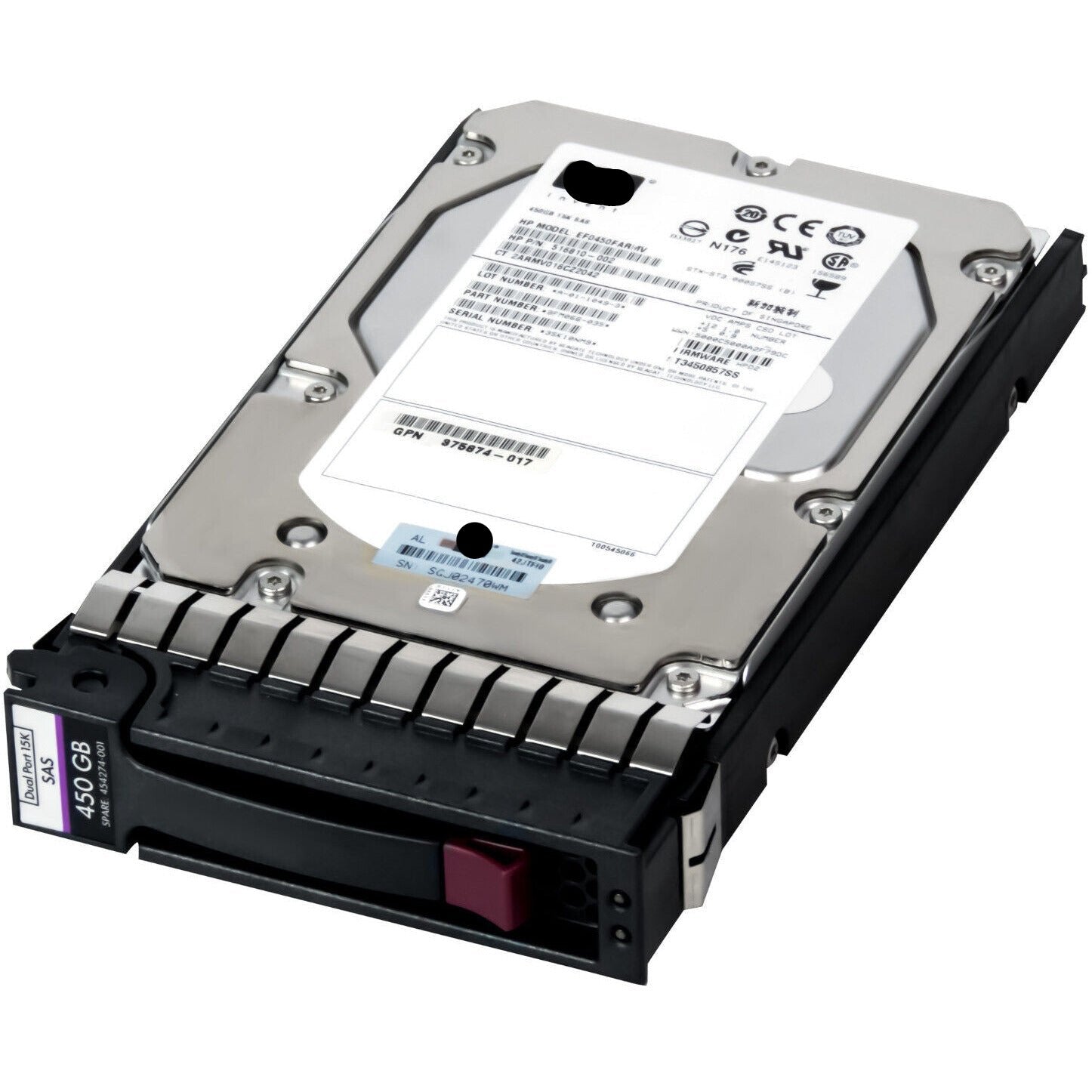 516816-B21 517352-001 533871-002 450GB 15K 6G LFF SAS 3.5'' HOT PLUG DP HDD 102646114230